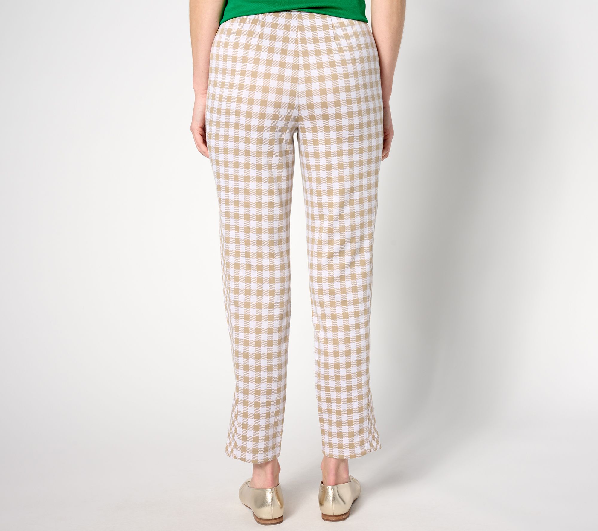 AYM✨ Isaac Mizrahi Live! Regular Gingham Pattern Ankle Pants