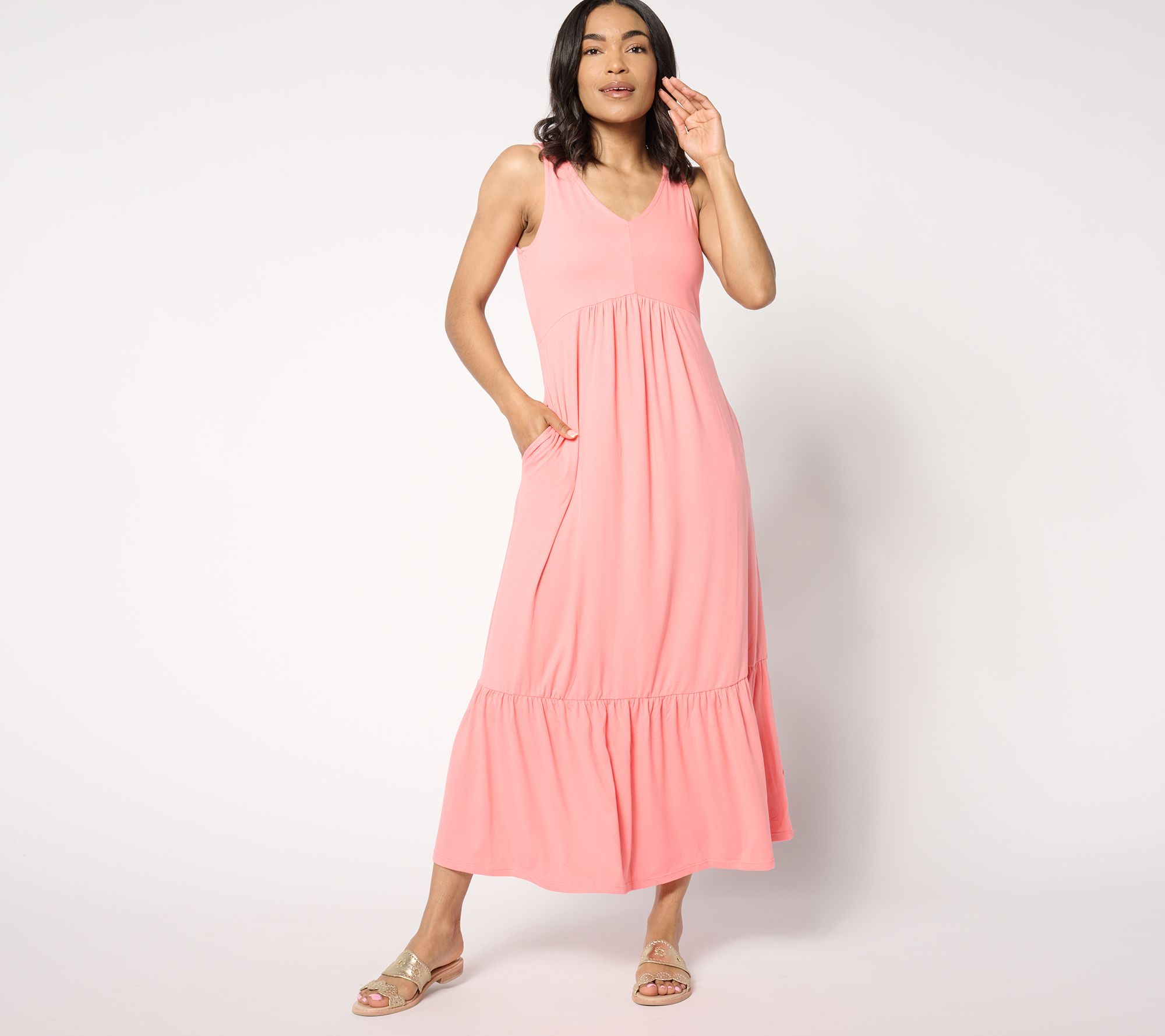 Cuddl Duds Flexwear V-Neck Maxi Dress
