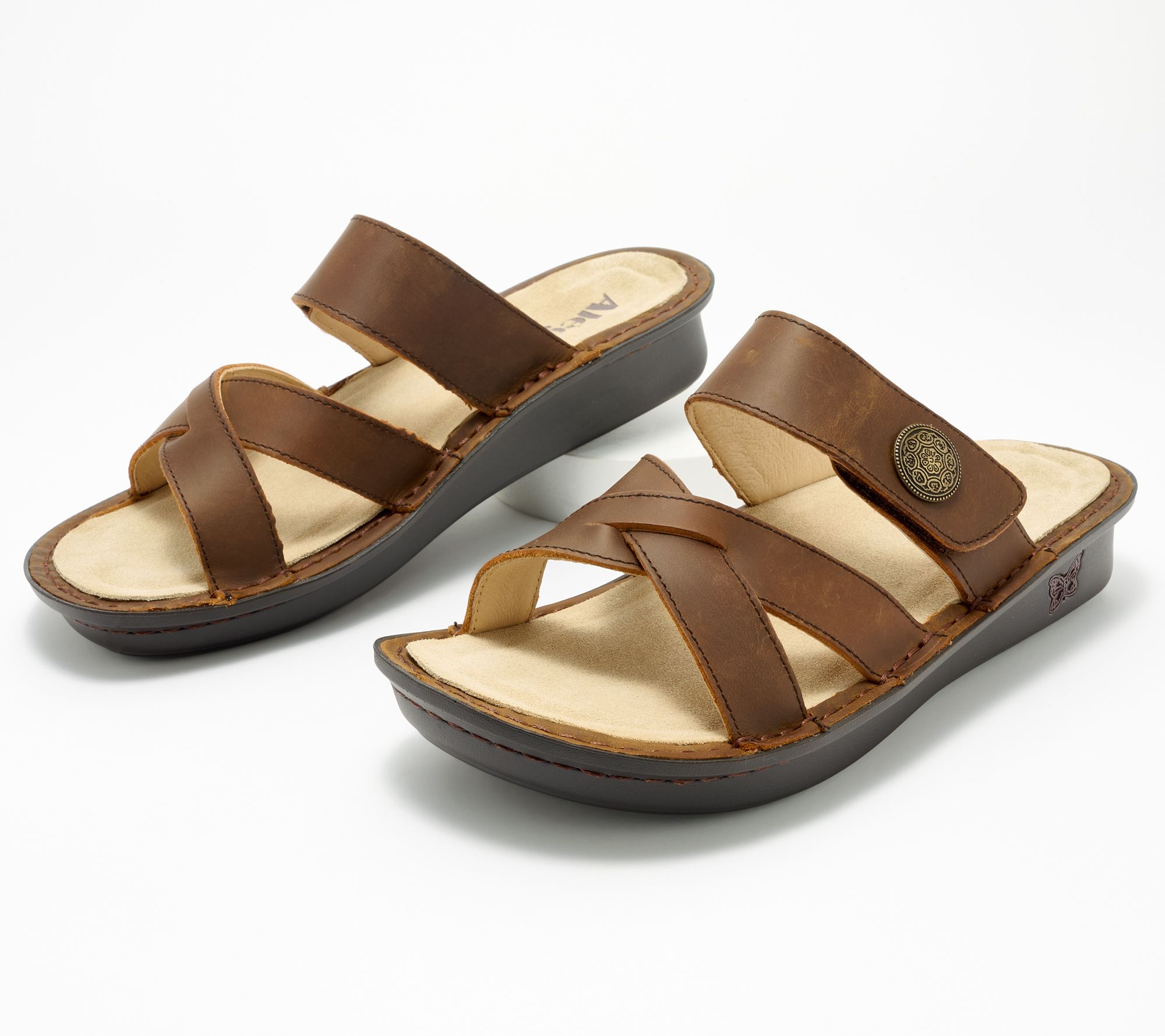 Alegria Leather Slide Sandals- Victoriah - A637641