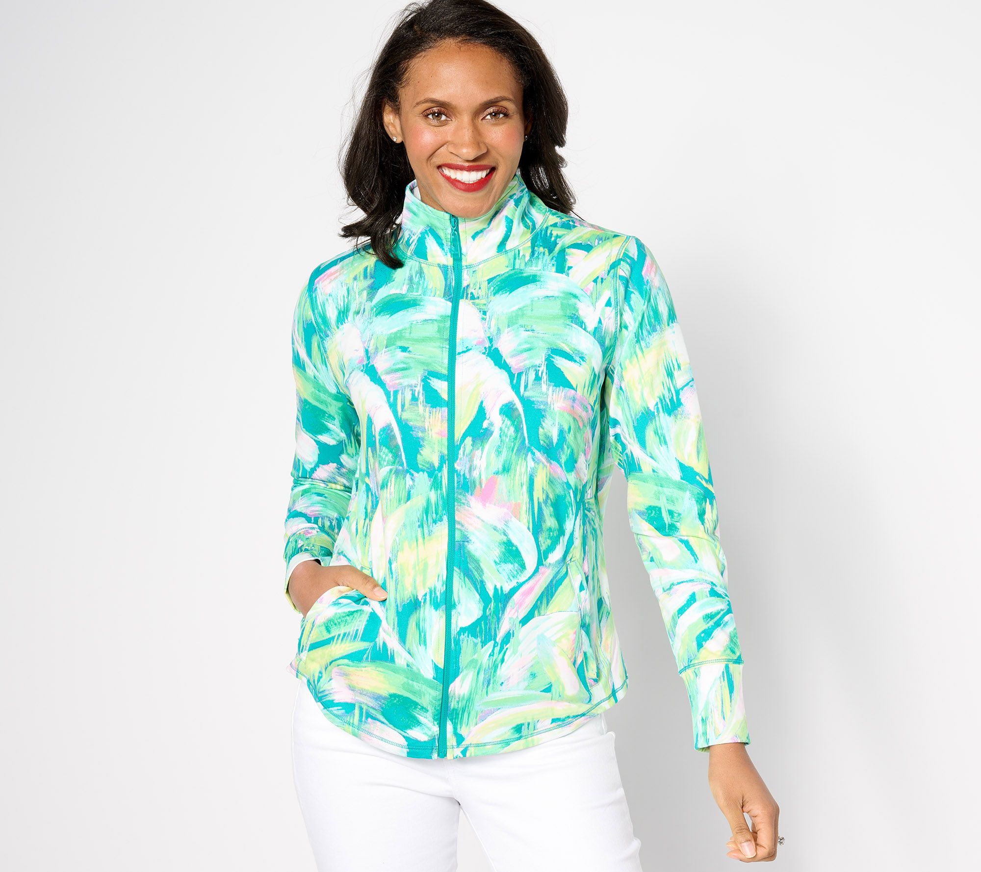 Sport Savvy Mix Media Quilted Hoodie Jacket 
