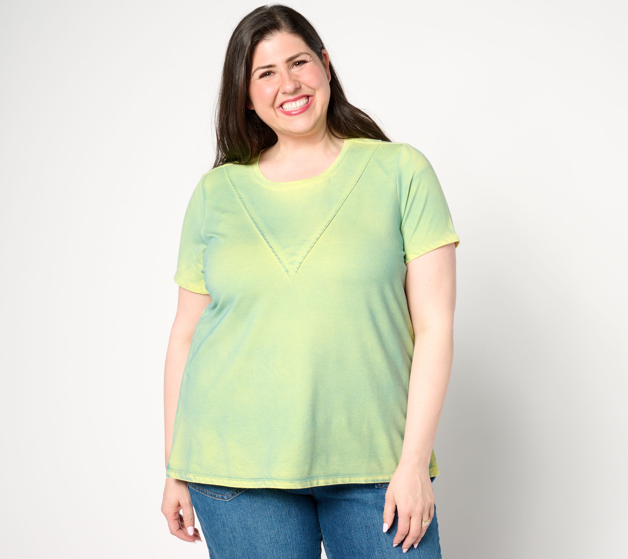 LOGO Life by Lori Goldstein French Terry Short Sleeve Top