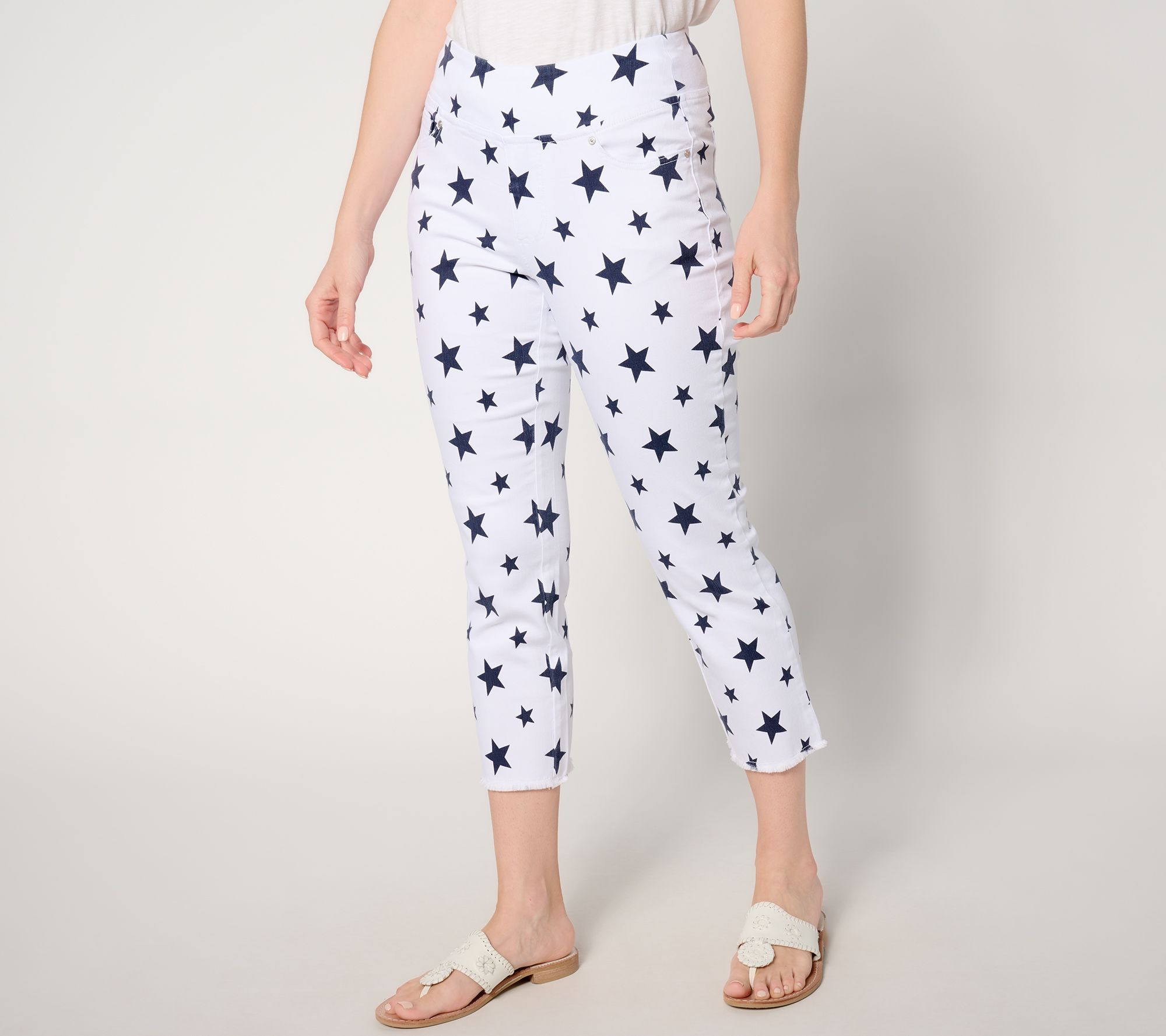 Belle by Kim Gravel Petite TripleLuxe Twill Star Spangled Jean
