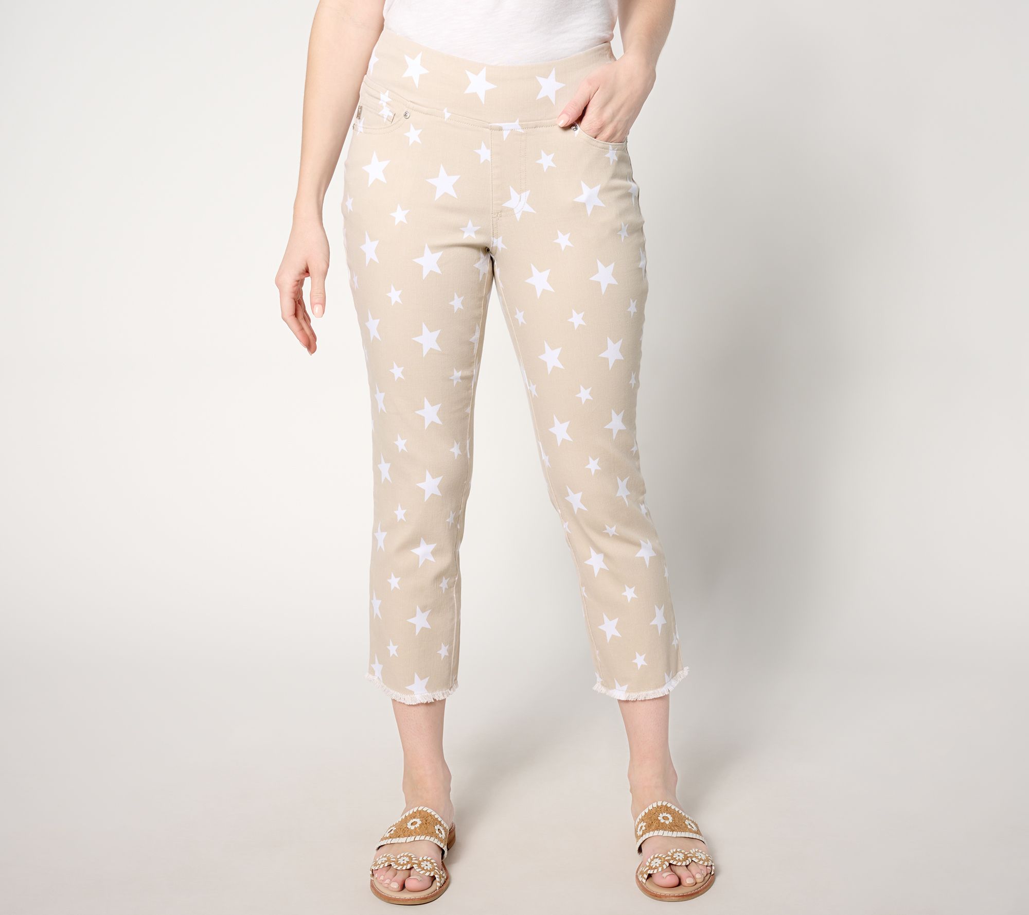 Belle by Kim Gravel Petite TripleLuxe Twill Star Spangled Jean