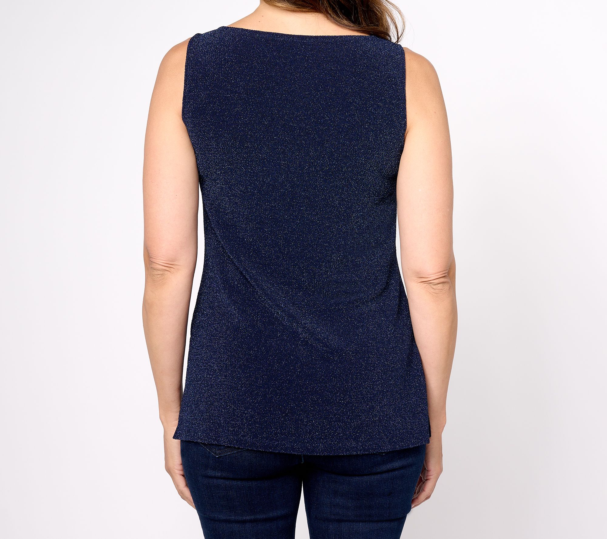 Haut Métallisé Vert Pailleté Susan Graver - Taille 2X (plus Size) - Coupe Angle - Occasion Très Bon état