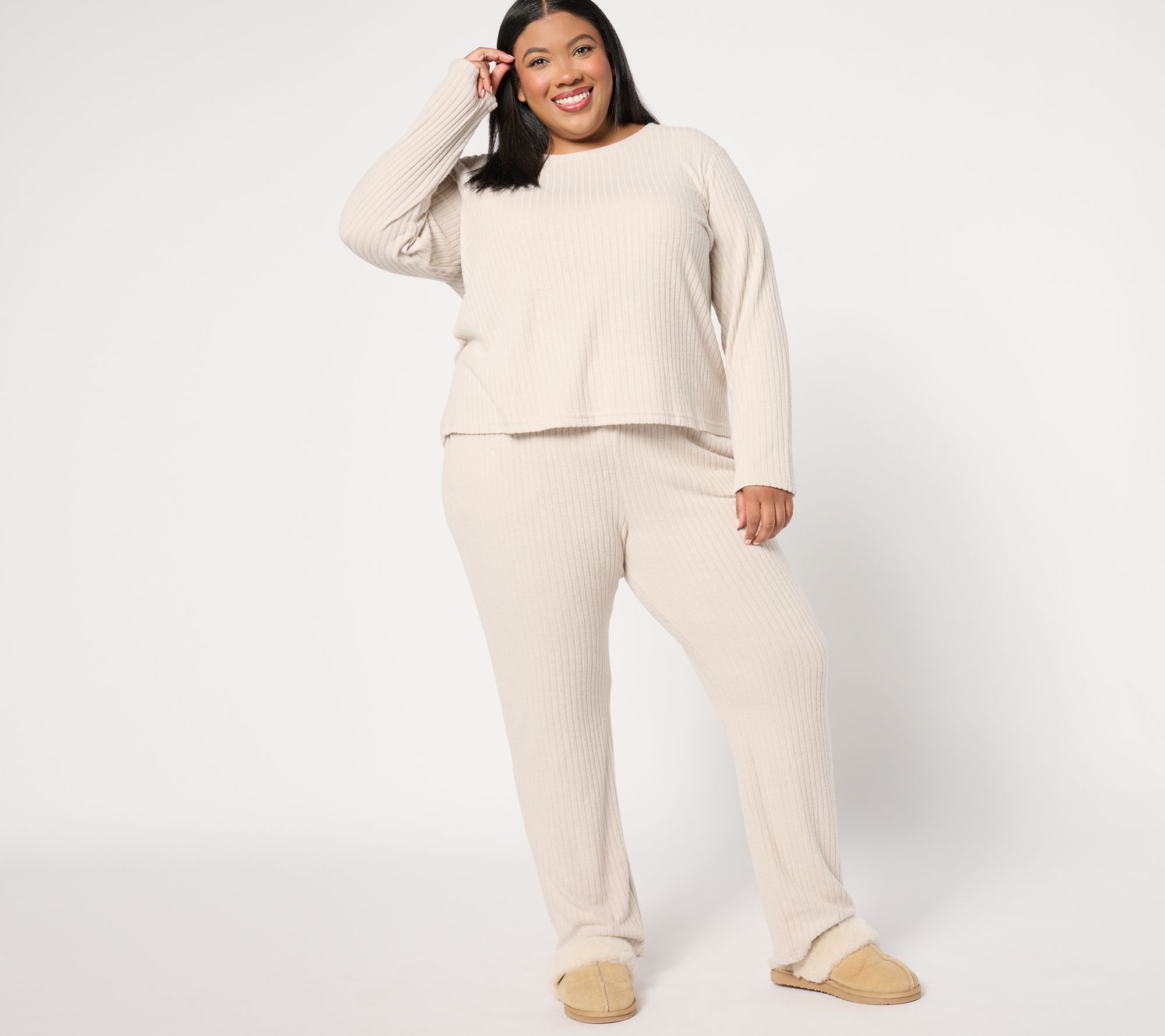 Berkshire Homewear Heathered Long Sleeve & Pant Hacci Set