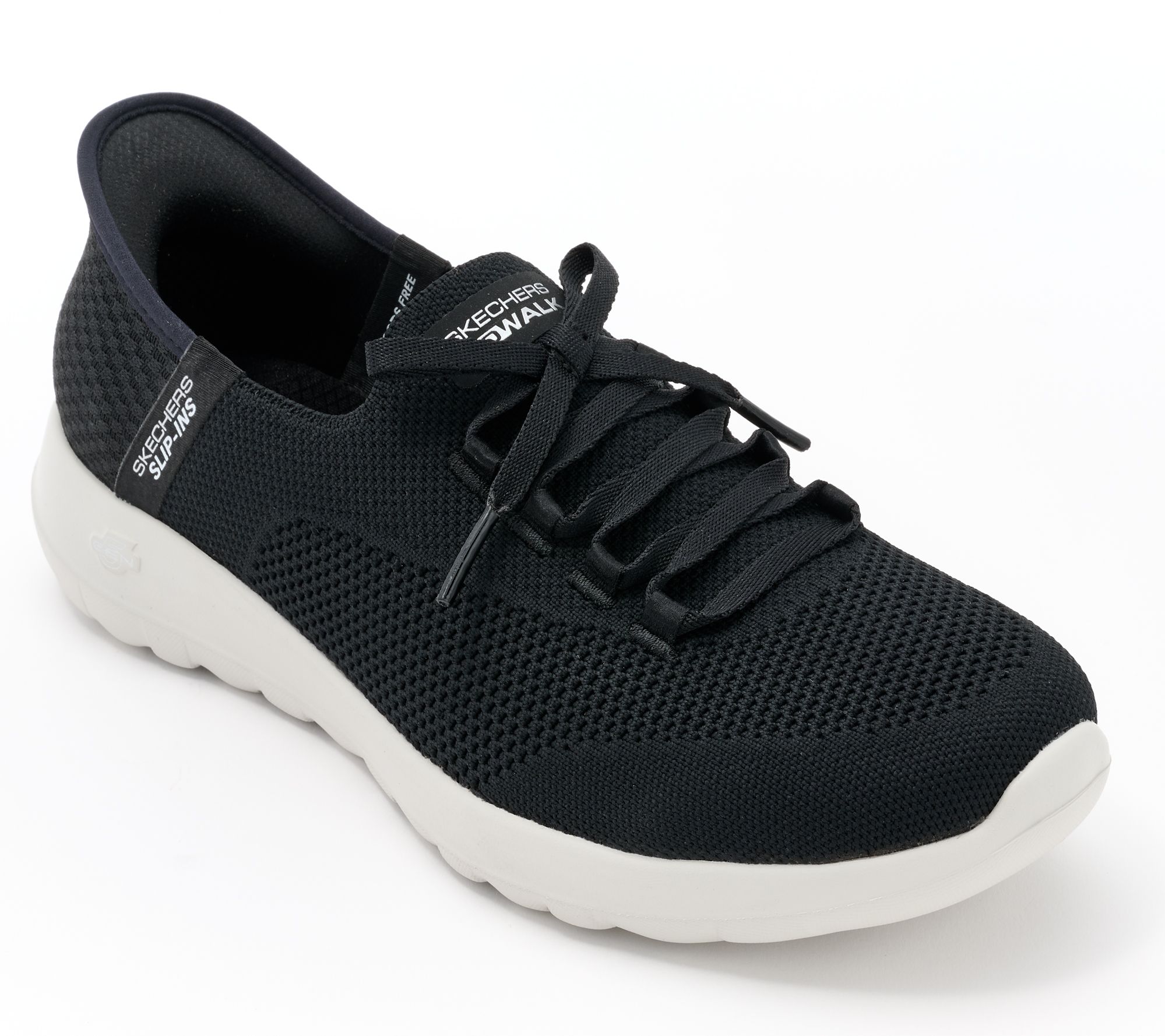 Black Walking Sneakers Slip On Shoes QVC