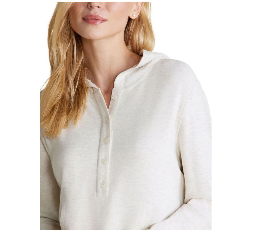 Barefoot Dreams Malibu Collection Brushed Fleece Henley Hoodie - QVC.com