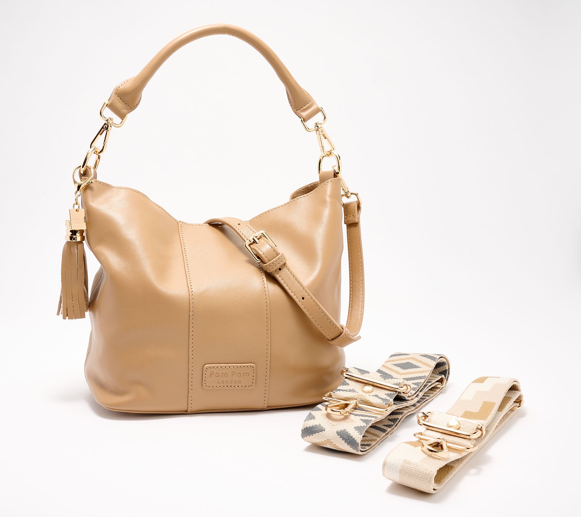 Pom Pom London Lambeth Leather Convertible Bucket Bag