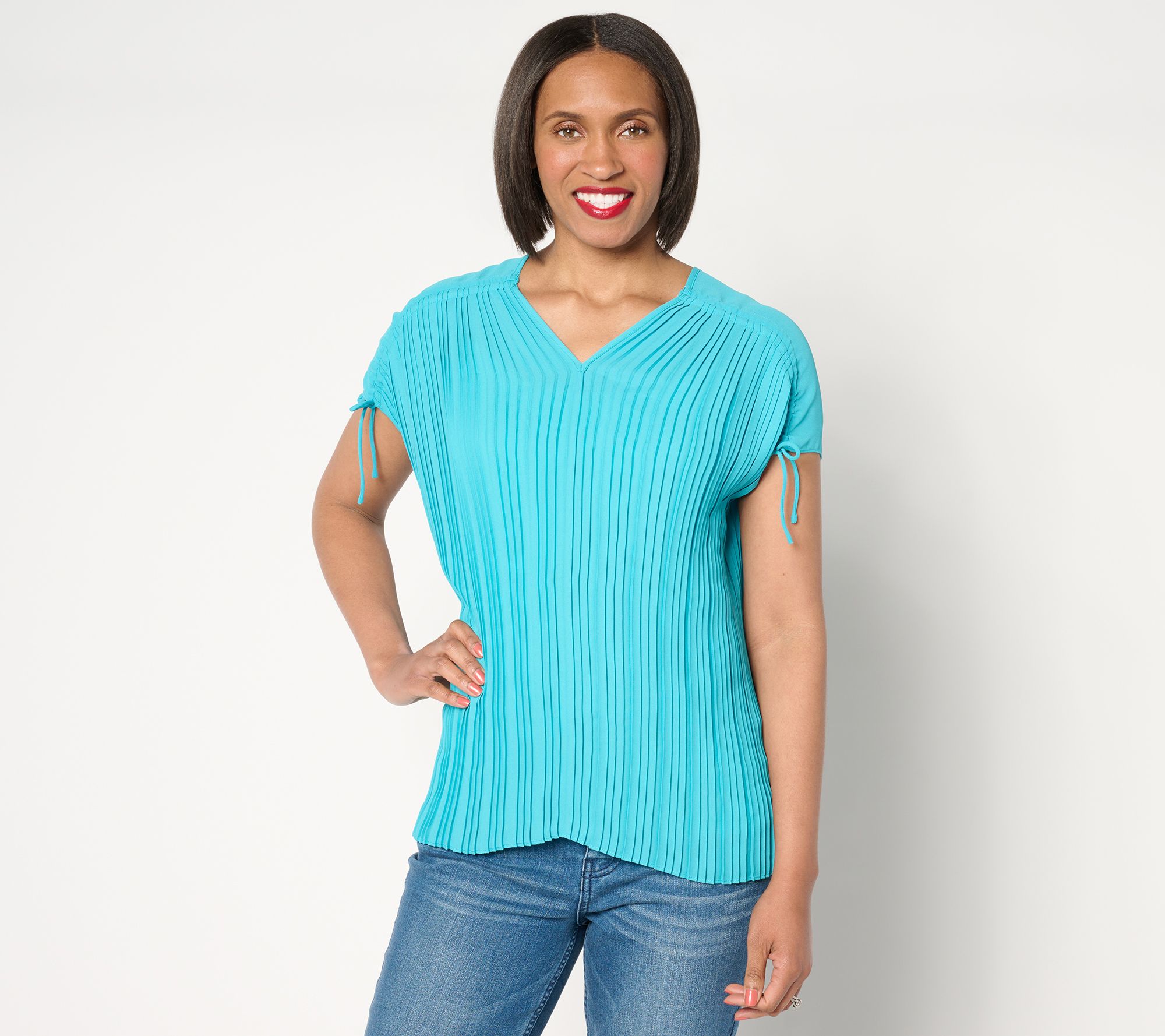 "As Is" Attitudes by Renee Global Illusions Cinch Pleated Top