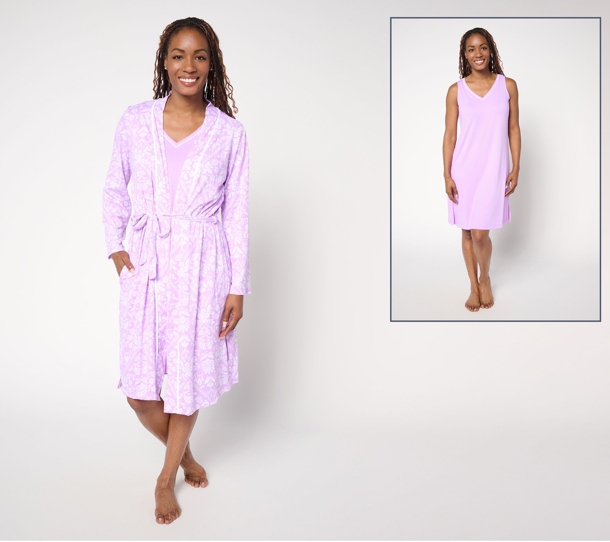 Carole Hochman Chemise and Robe Travel Set