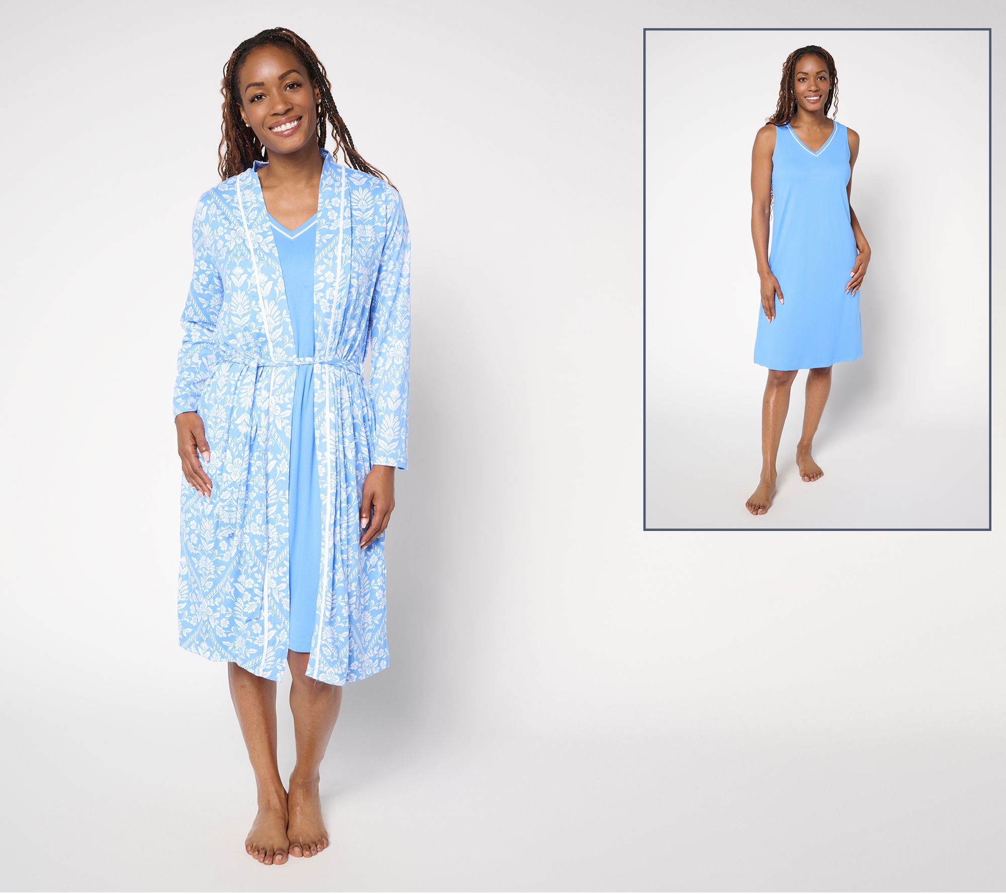 Carole Hochman Chemise and Robe Travel Set