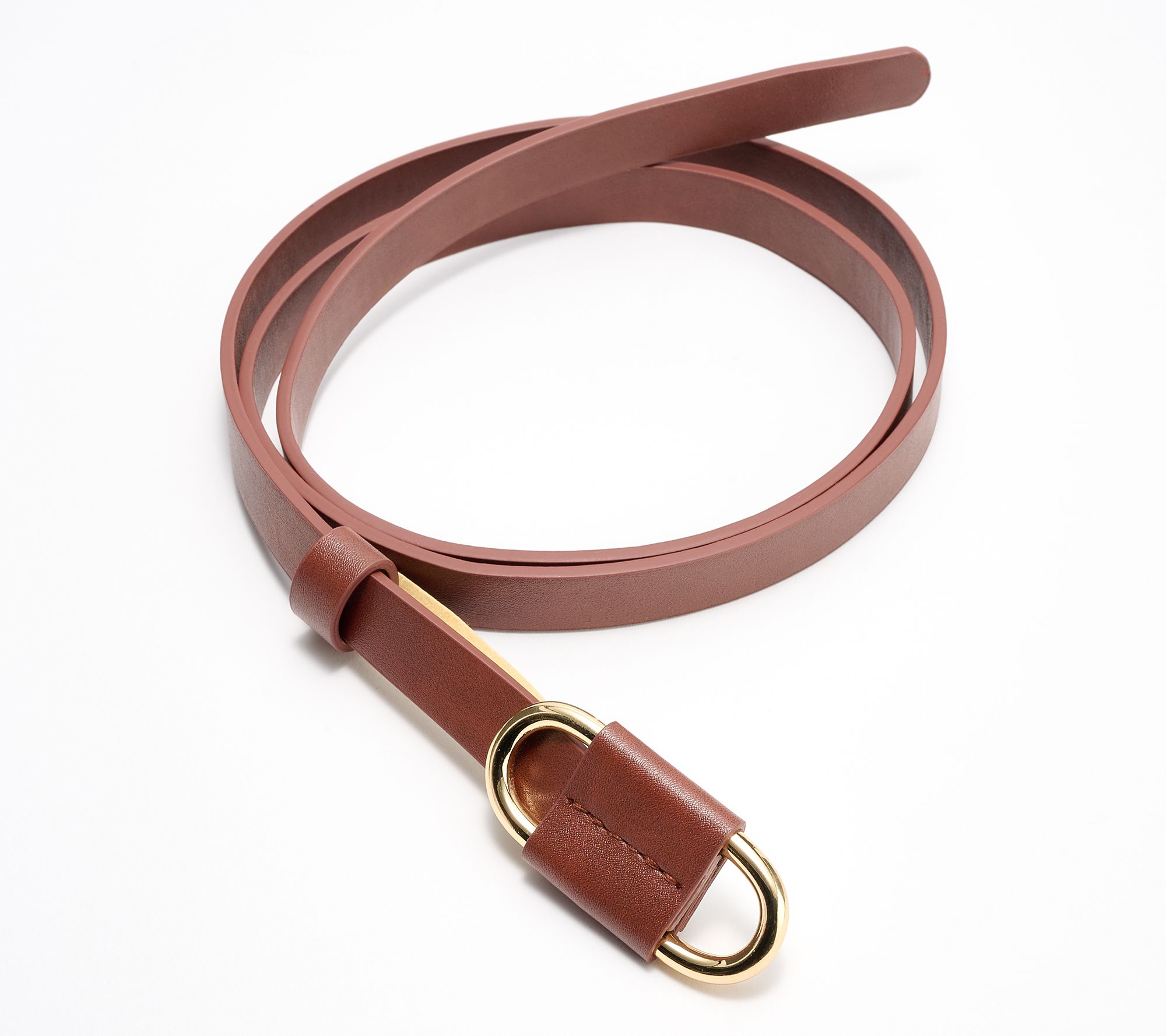 Susan Graver Faux Leather Belt with Pull-through Buckle