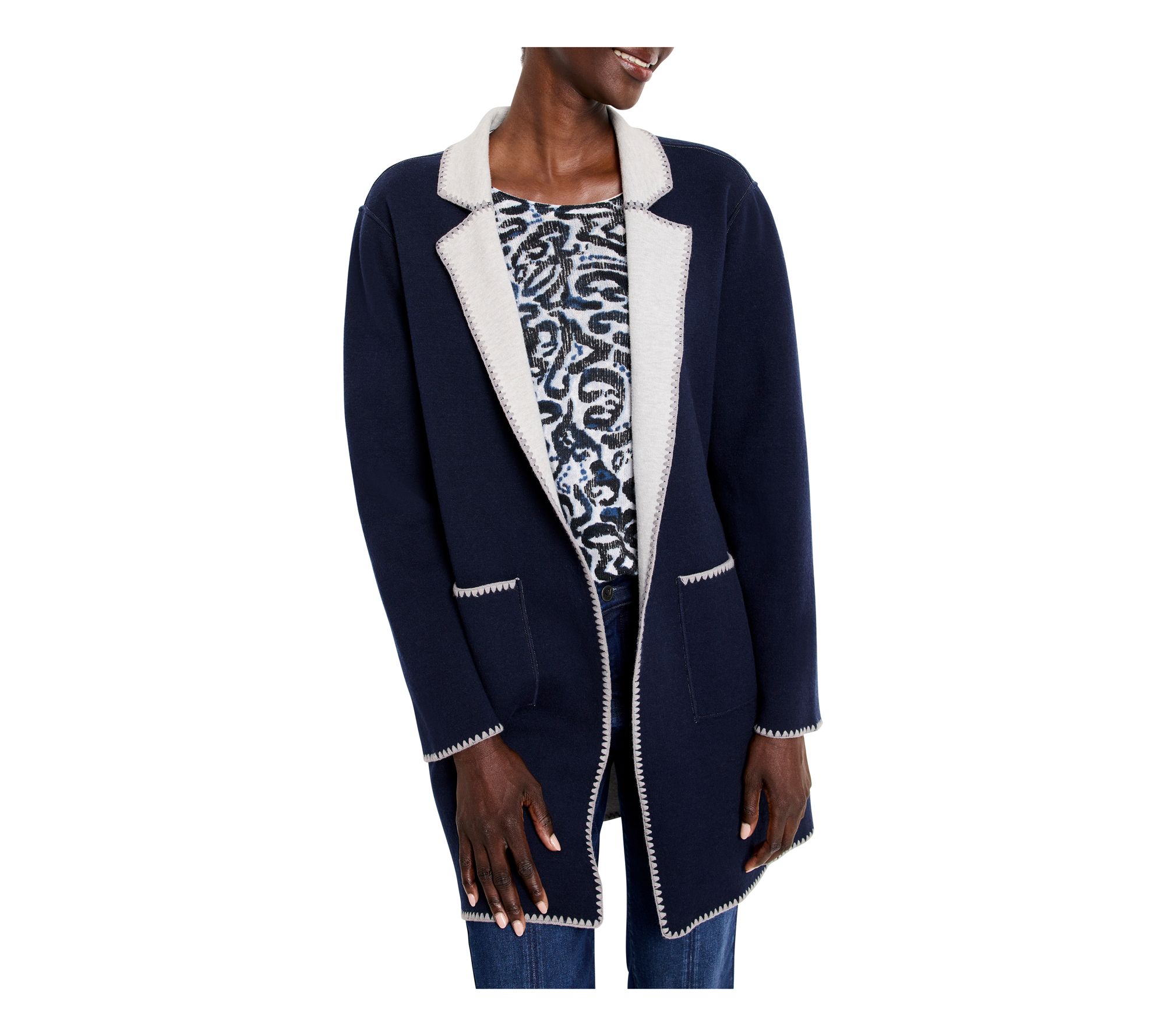 Nic+Zoe Cool Nights Reversible Knit Jacket