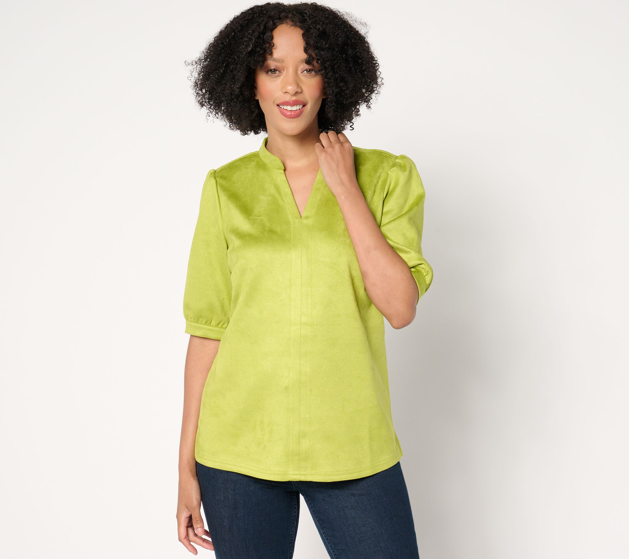 "As Is" Belle Boho by Kim Gravel PerSuede Me Puff Sleeve Top