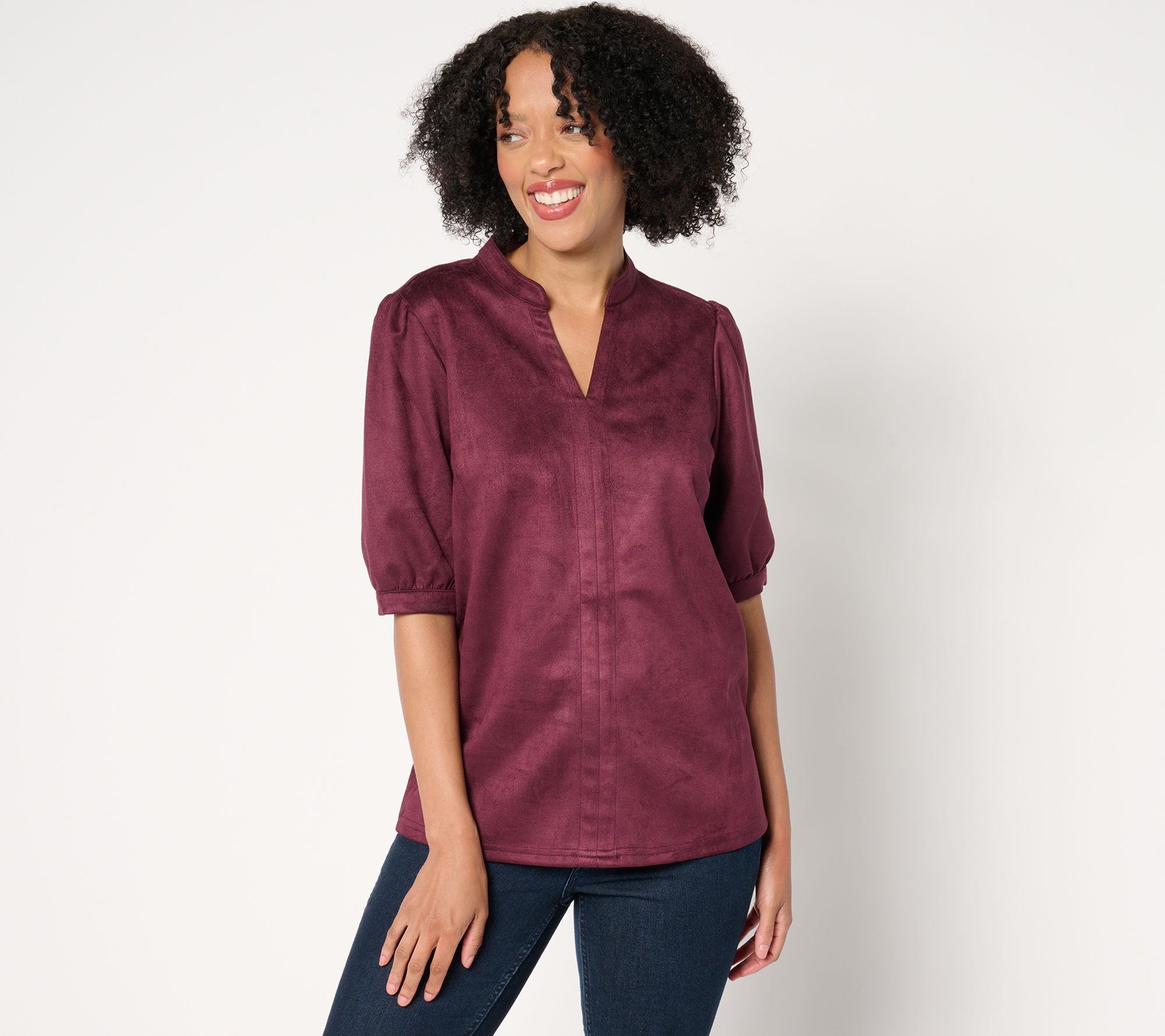 "As Is" Belle Boho by Kim Gravel PerSuede Me Puff Sleeve Top
