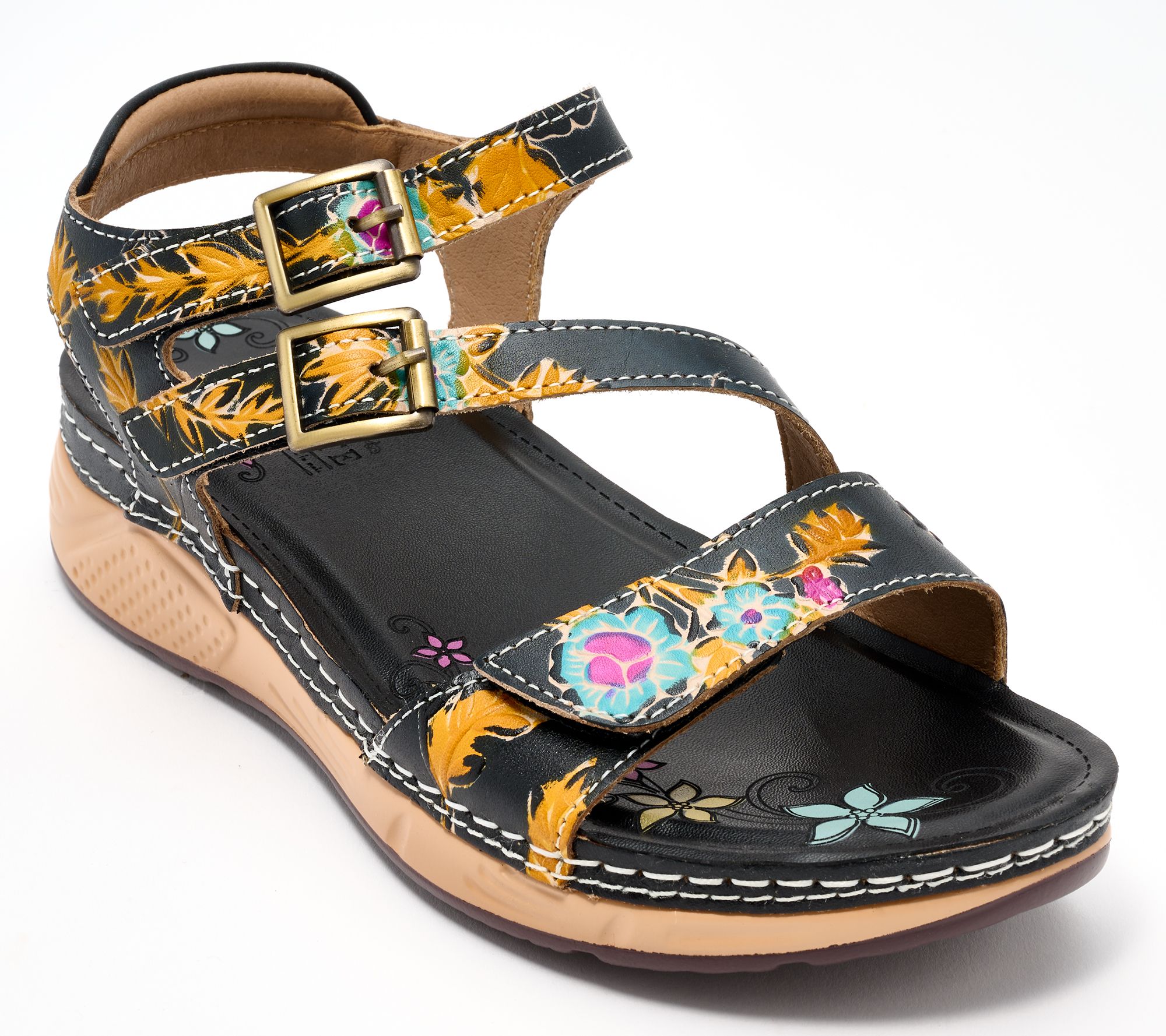 "As Is" L'Artiste x Jane & Coco Leather Sandals - Sweetened