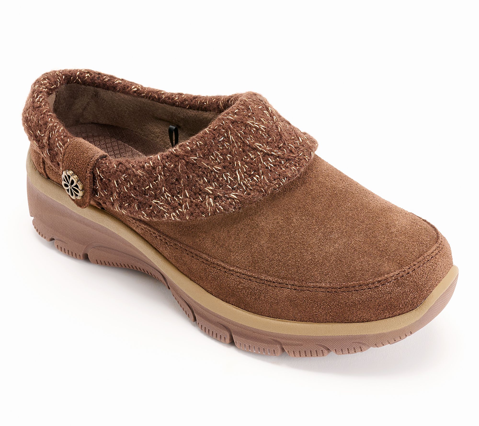 As Is Skechers Easy Going Water-Repellent Suede Clogs