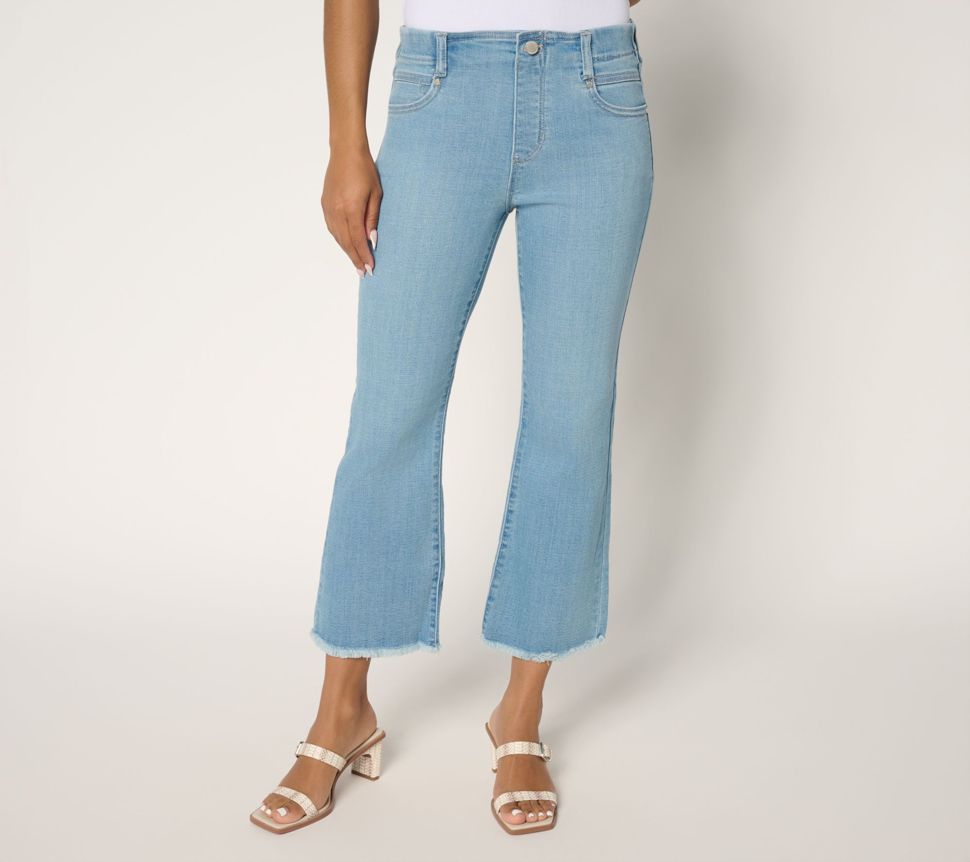 Liverpool Los Angeles Gia Glider Crop Jean with Fray Hem