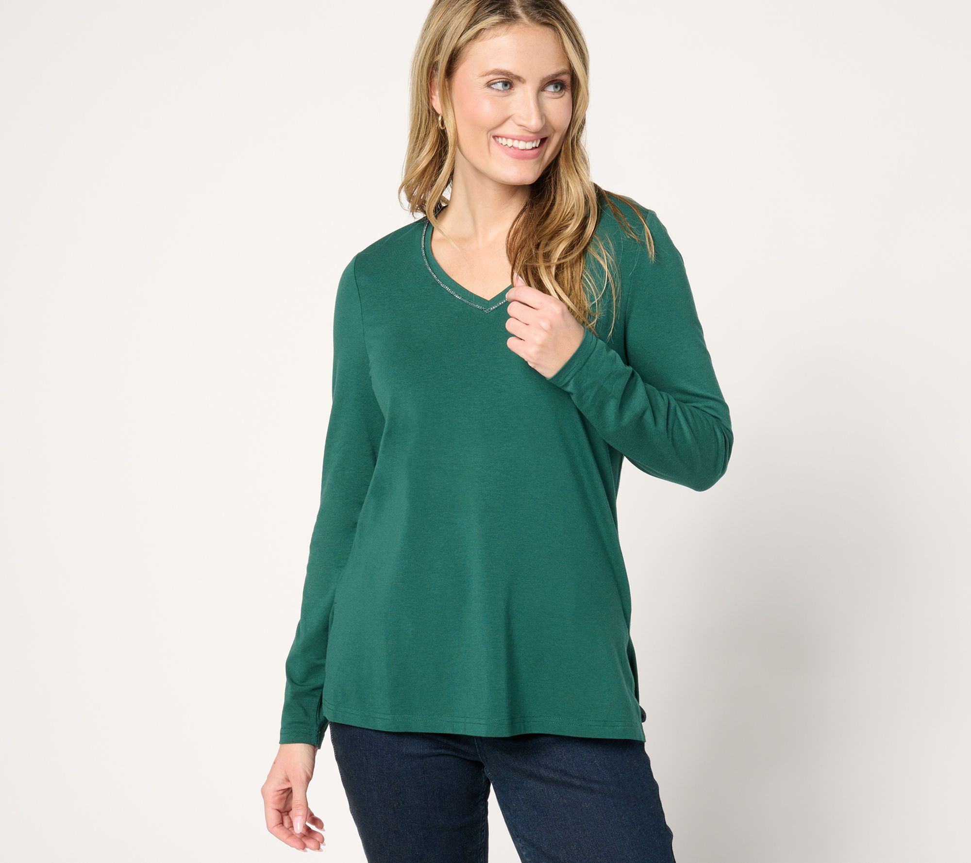 "As Is" Jingle Belles by Kim Gravel TripleLuxe Sparkle V Neck