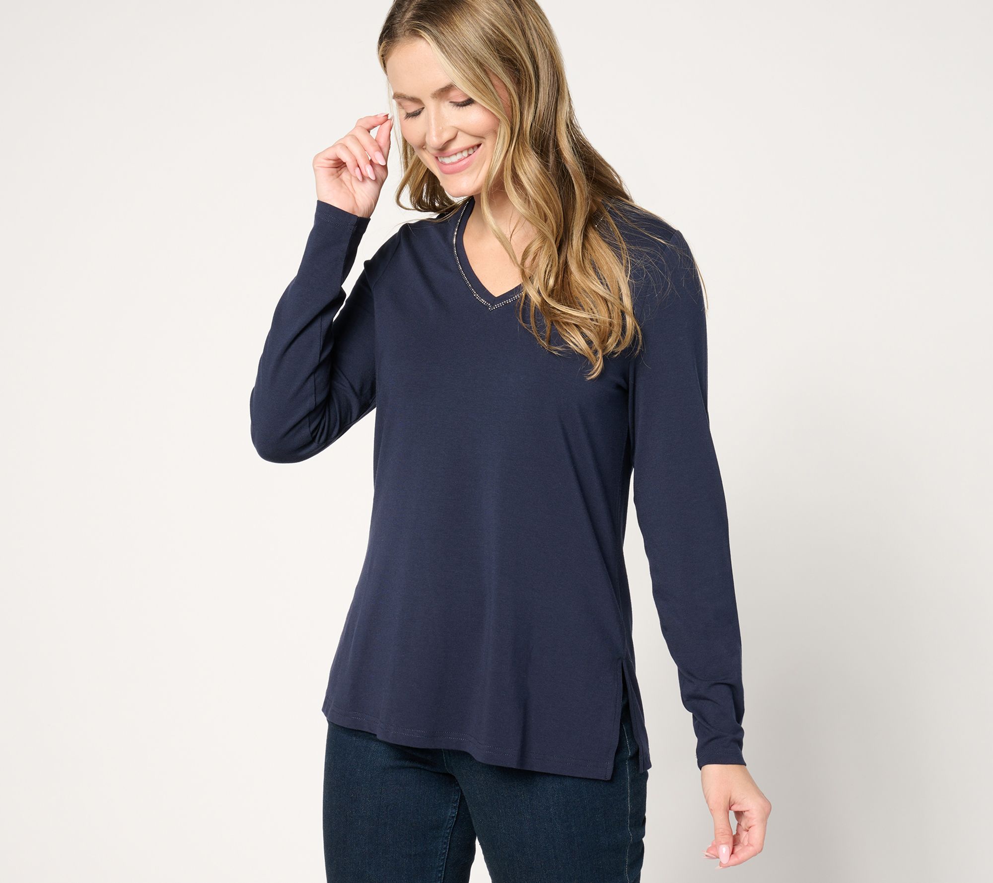 "As Is" Jingle Belles by Kim Gravel TripleLuxe Sparkle V Neck