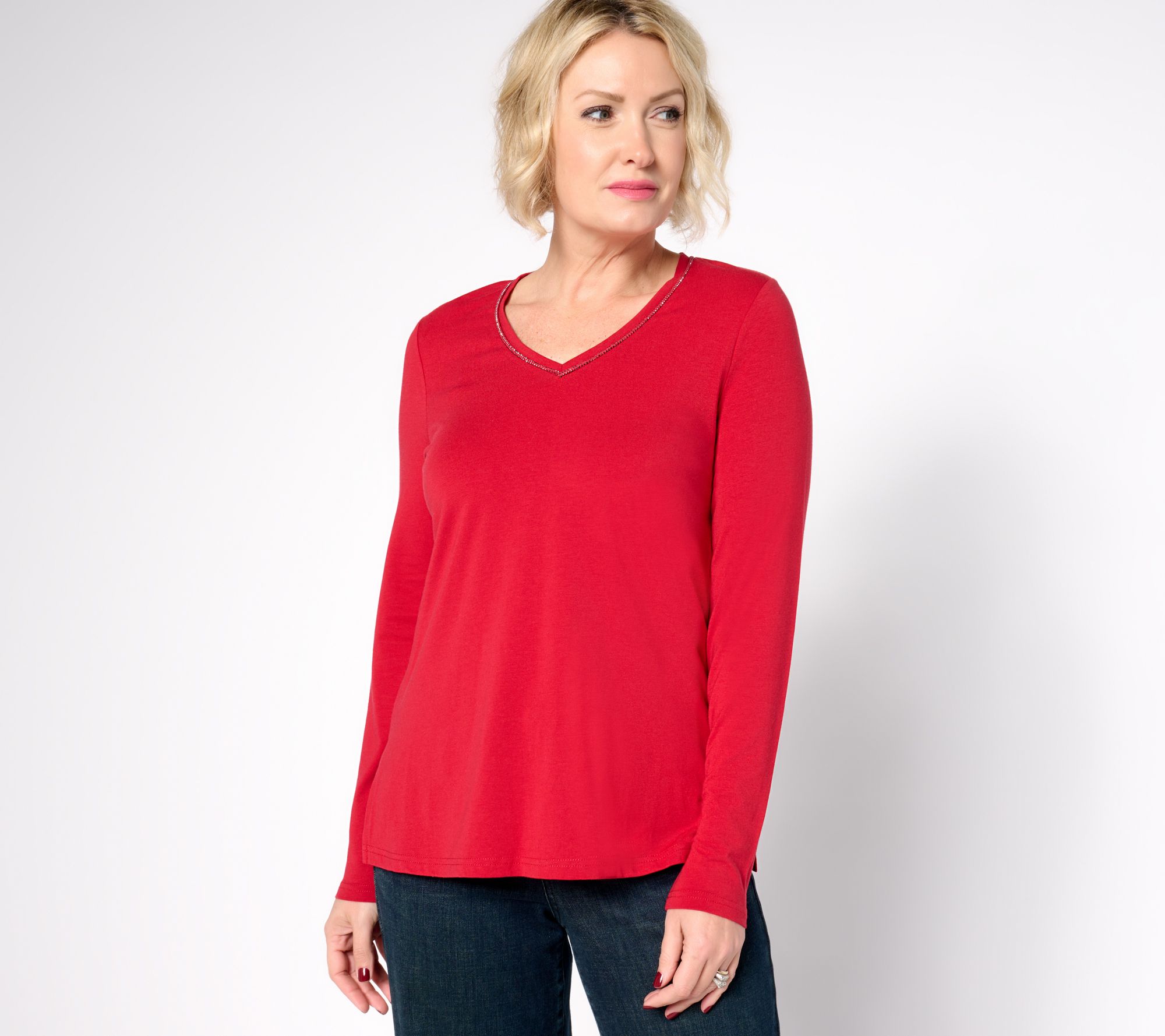 "As Is" Jingle Belles by Kim Gravel TripleLuxe Sparkle V Neck