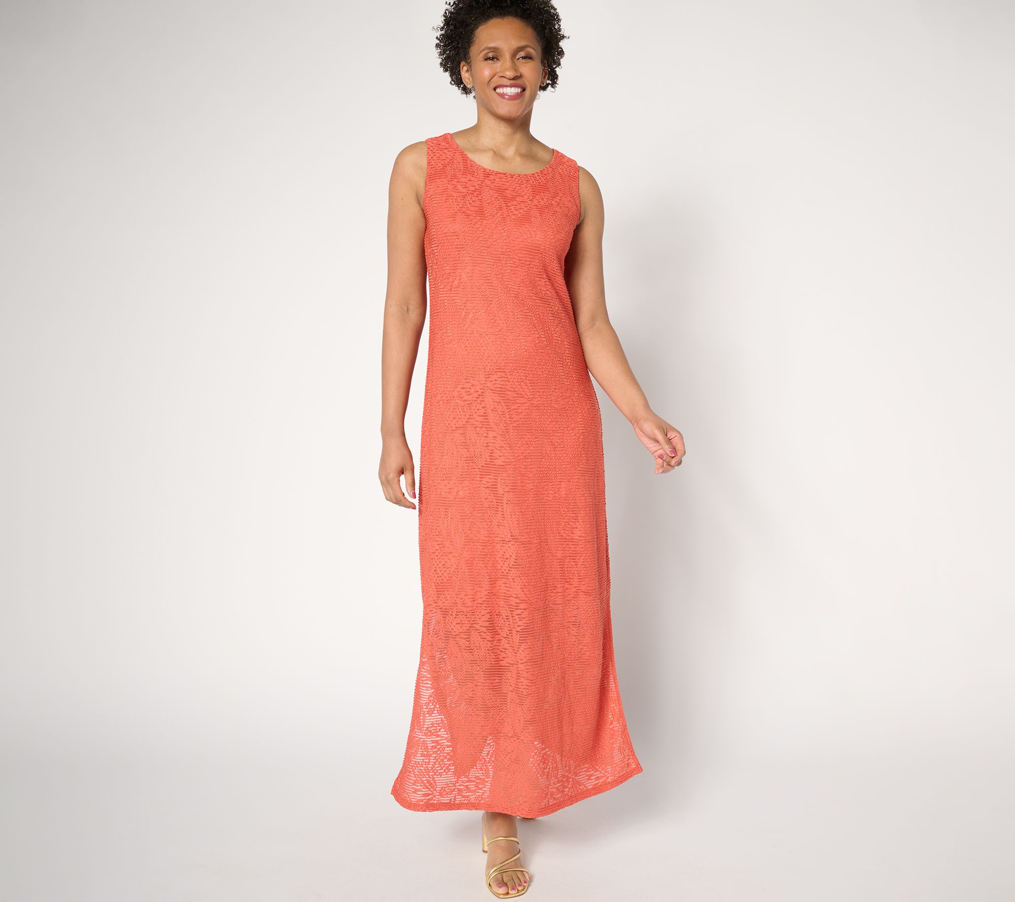 Attitudes by Renee Regular Floral Illusion Jacquard Maxi Dress
