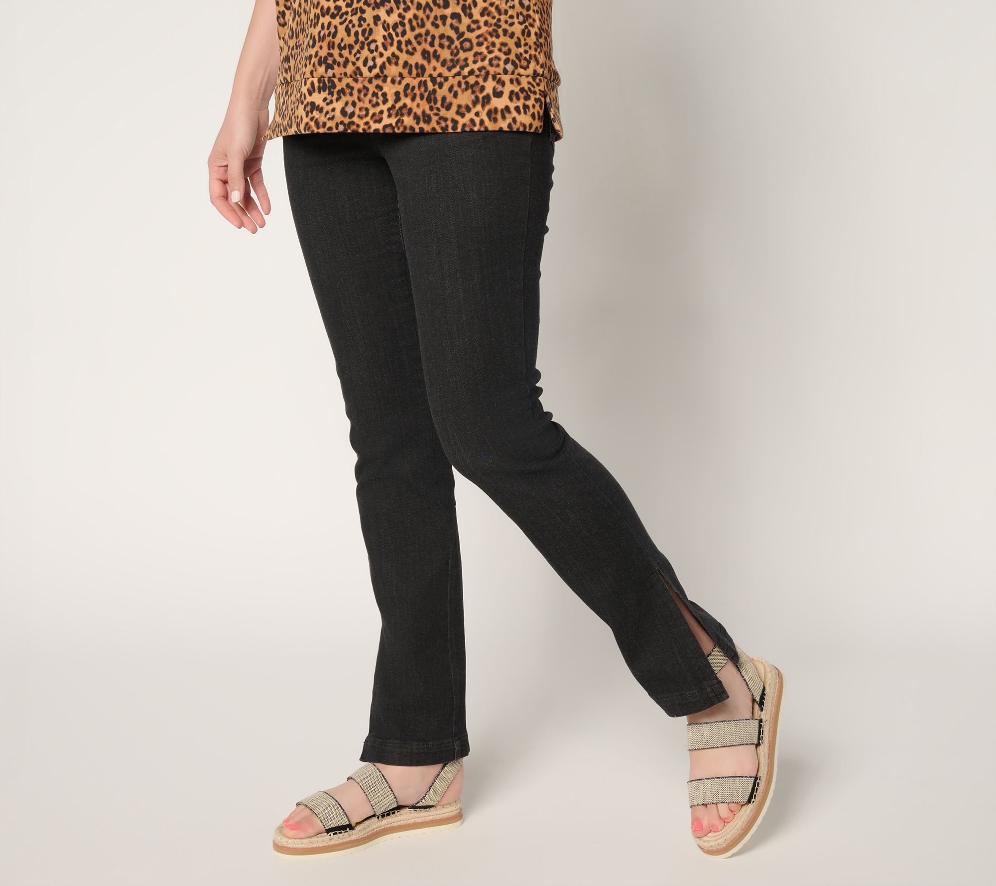 Belle by Kim Gravel Petite Primabelle Denim Vented Straight Jean