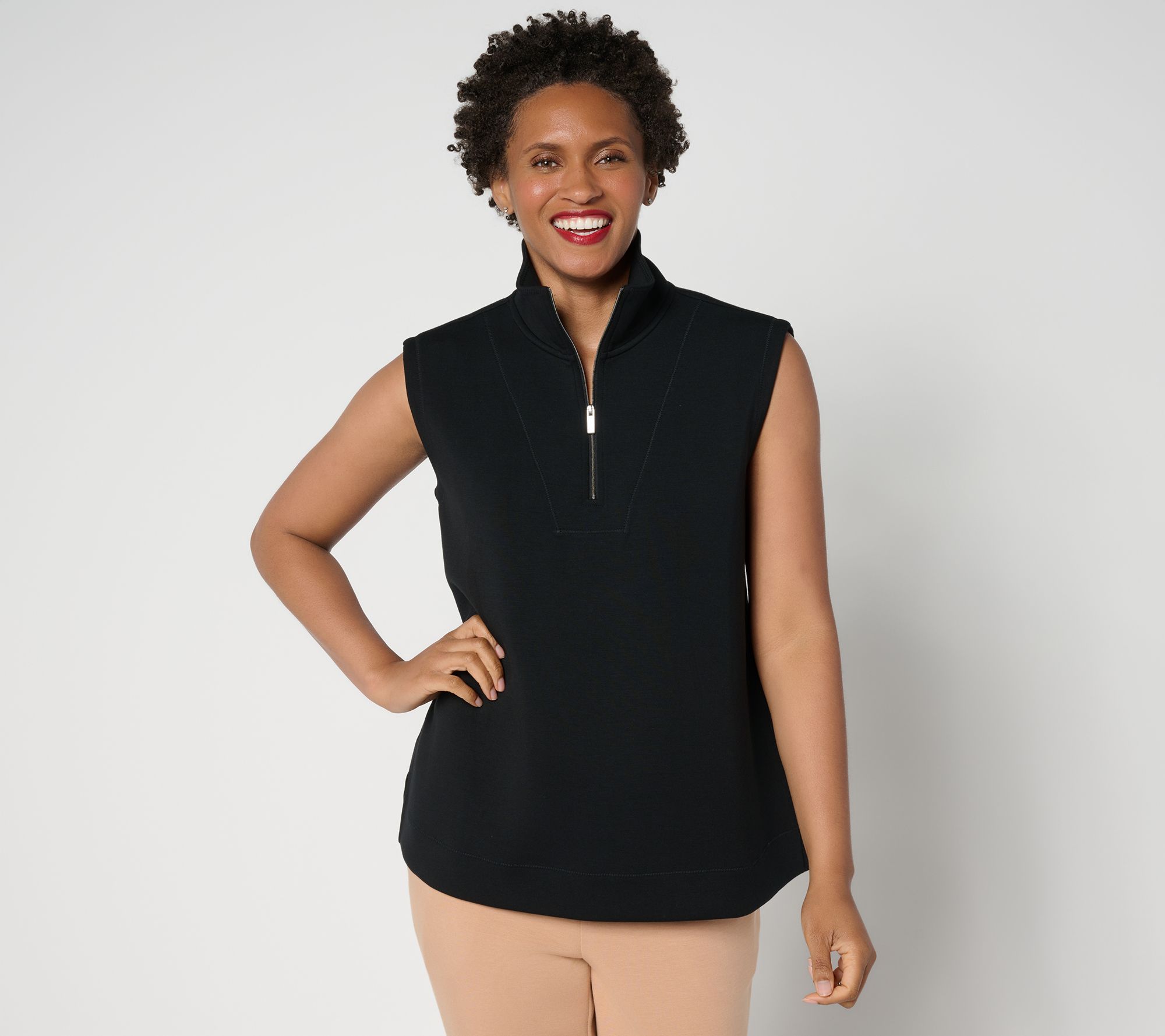 Martha Stewart Signature Comfort Stretch Quarter Zip Top