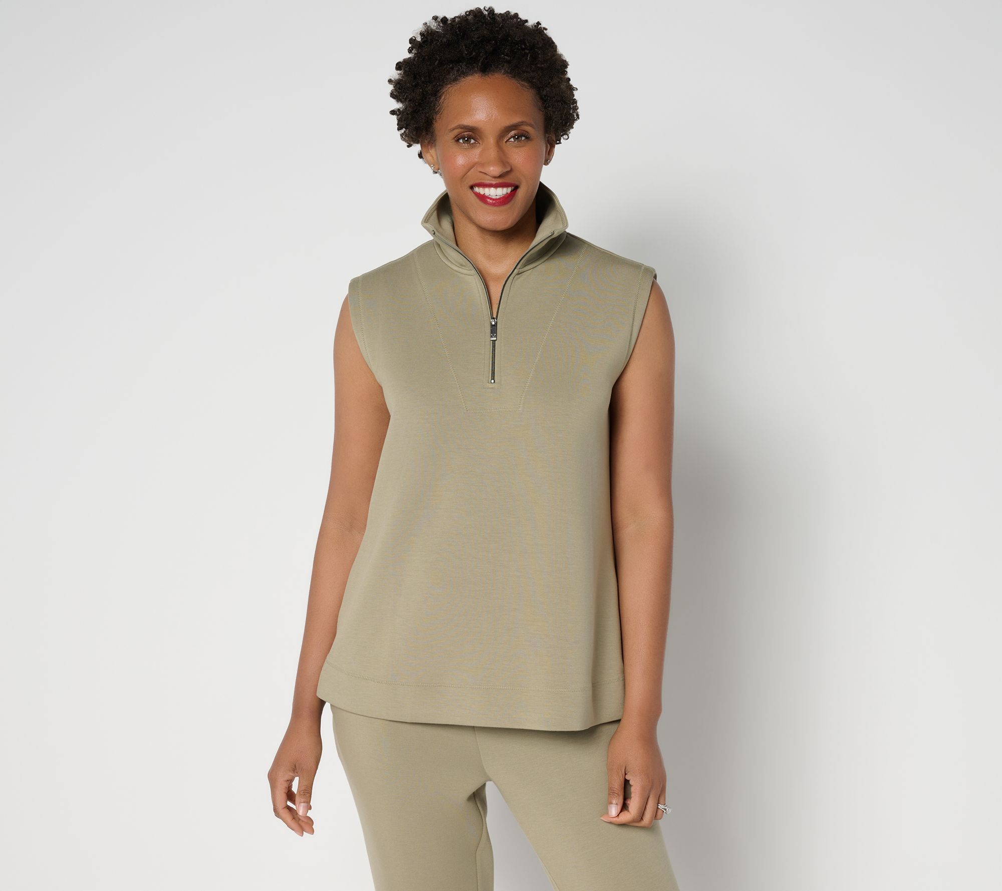 Martha Stewart Signature Comfort Stretch Quarter Zip Top