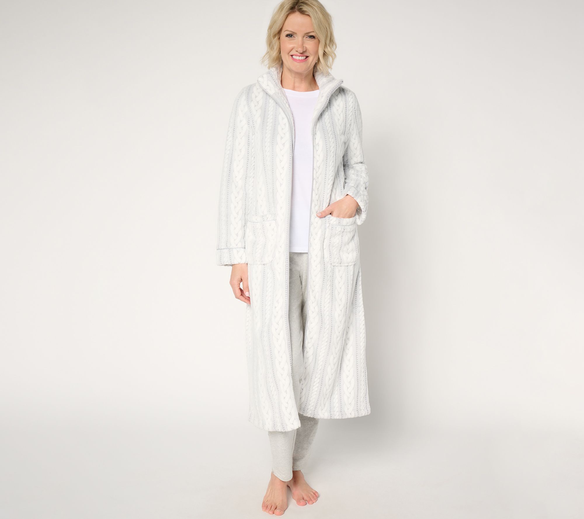 "As Is" Anne Klein Cable Plush Zip Lounger