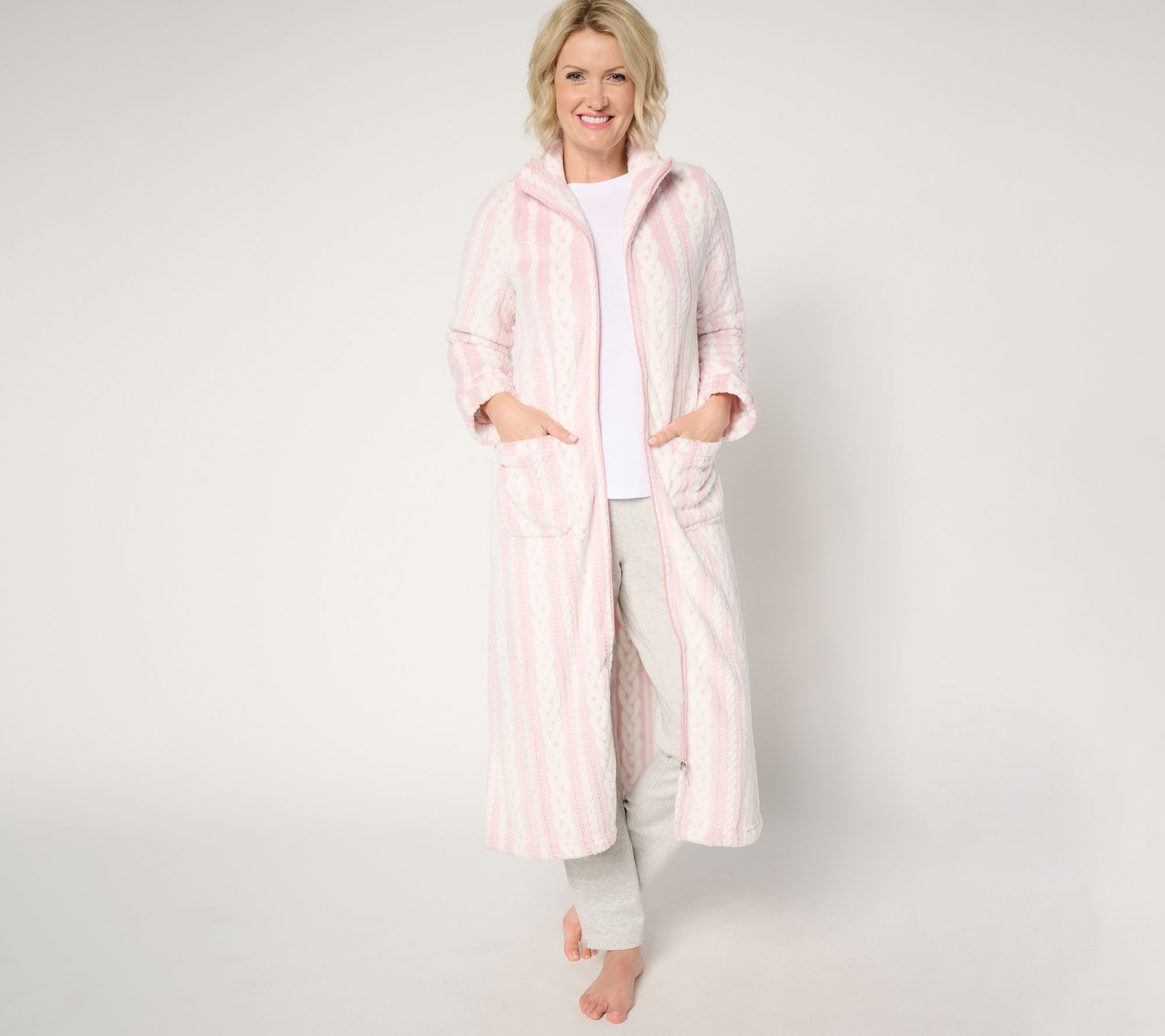 "As Is" Anne Klein Cable Plush Zip Lounger