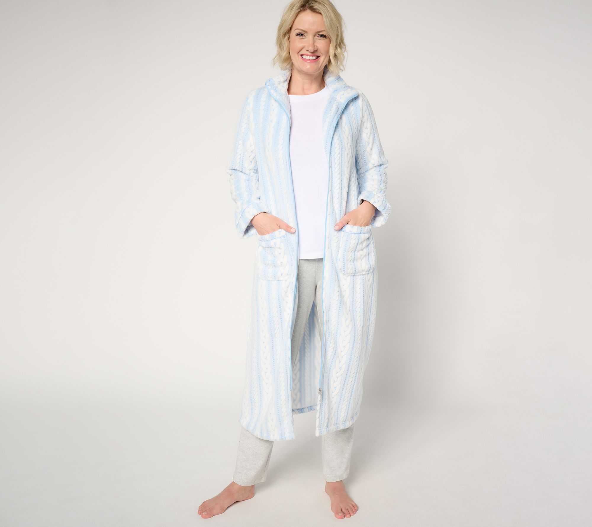 "As Is" Anne Klein Cable Plush Zip Lounger