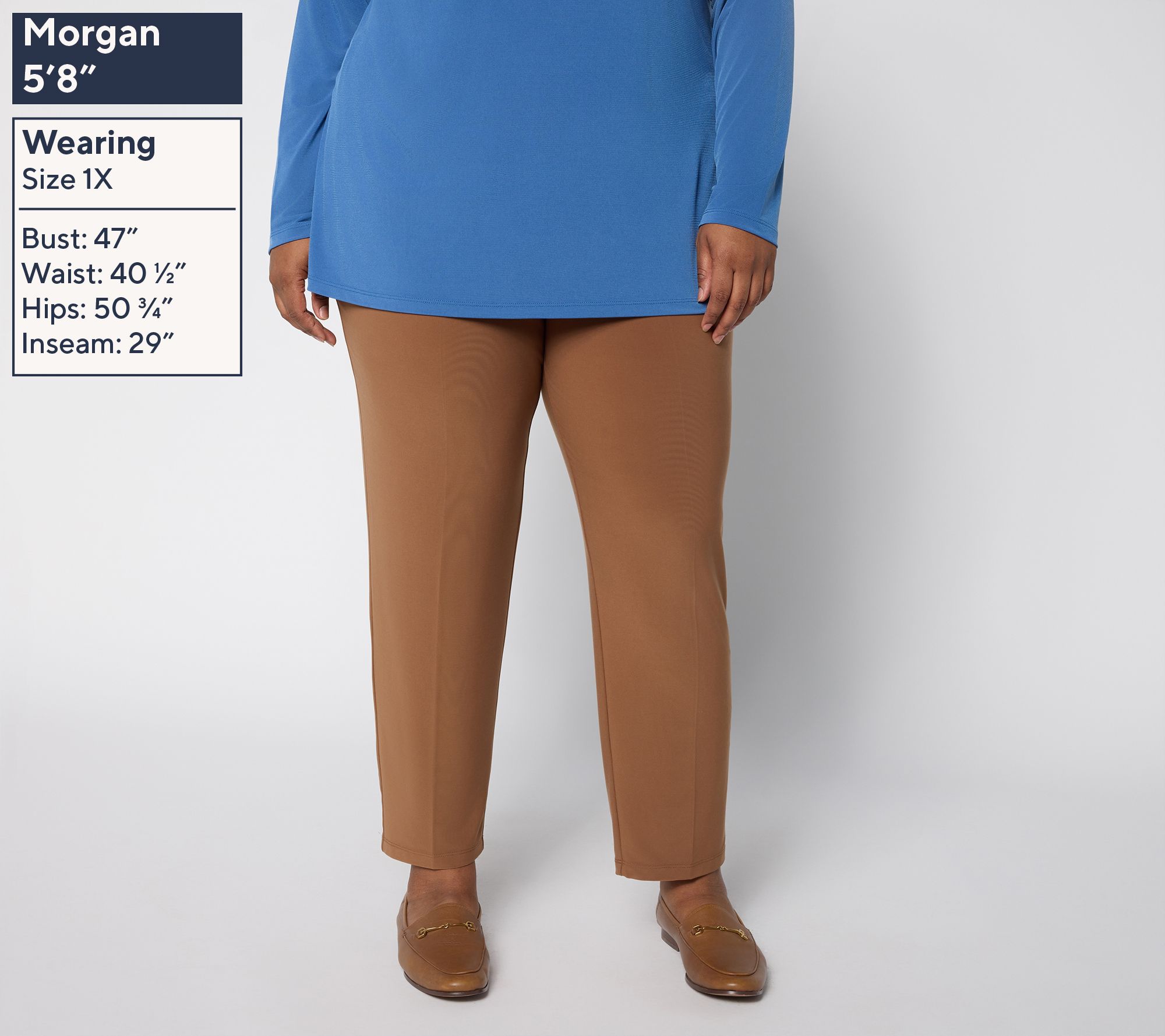 GRAVER Susan Graver Petite LK Luxe Ava Slim-Leg Ankle Pants