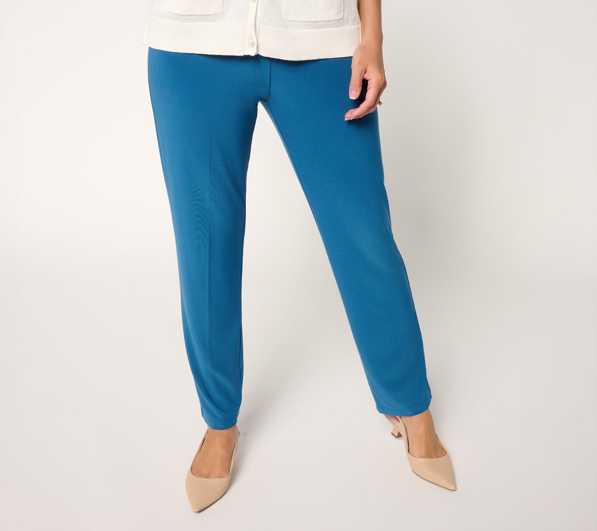GRAVER Susan Graver Petite LK Luxe Ava Slim-Leg Ankle Pants