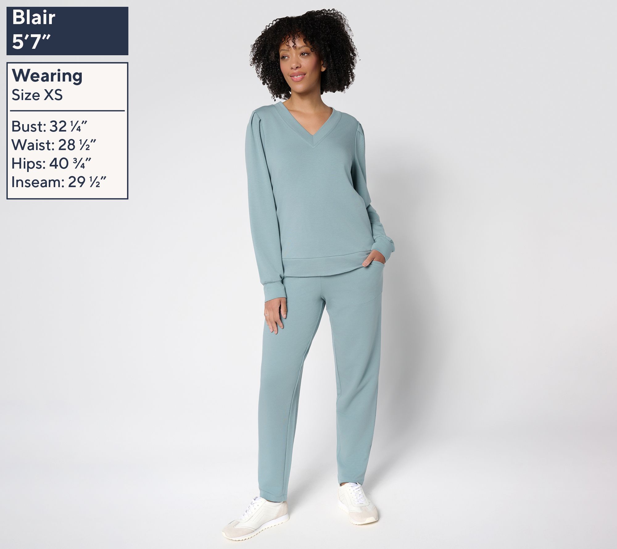 AnyBody Petite Cozy Knit French Terry Top Pants Set