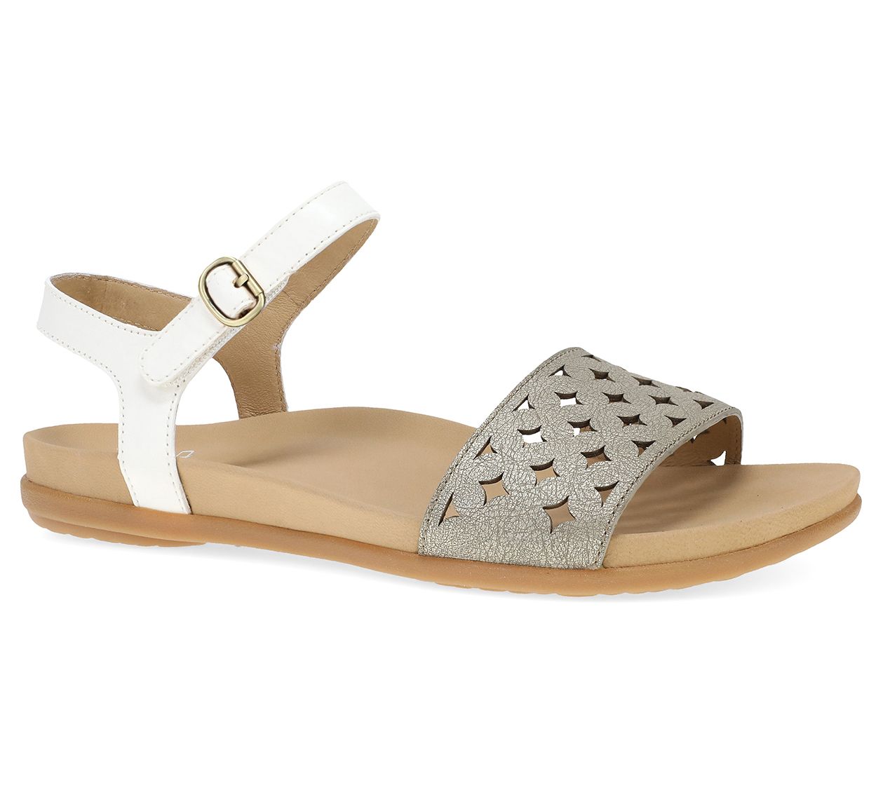 Dansko Jodie Platino/White Leather Sandal