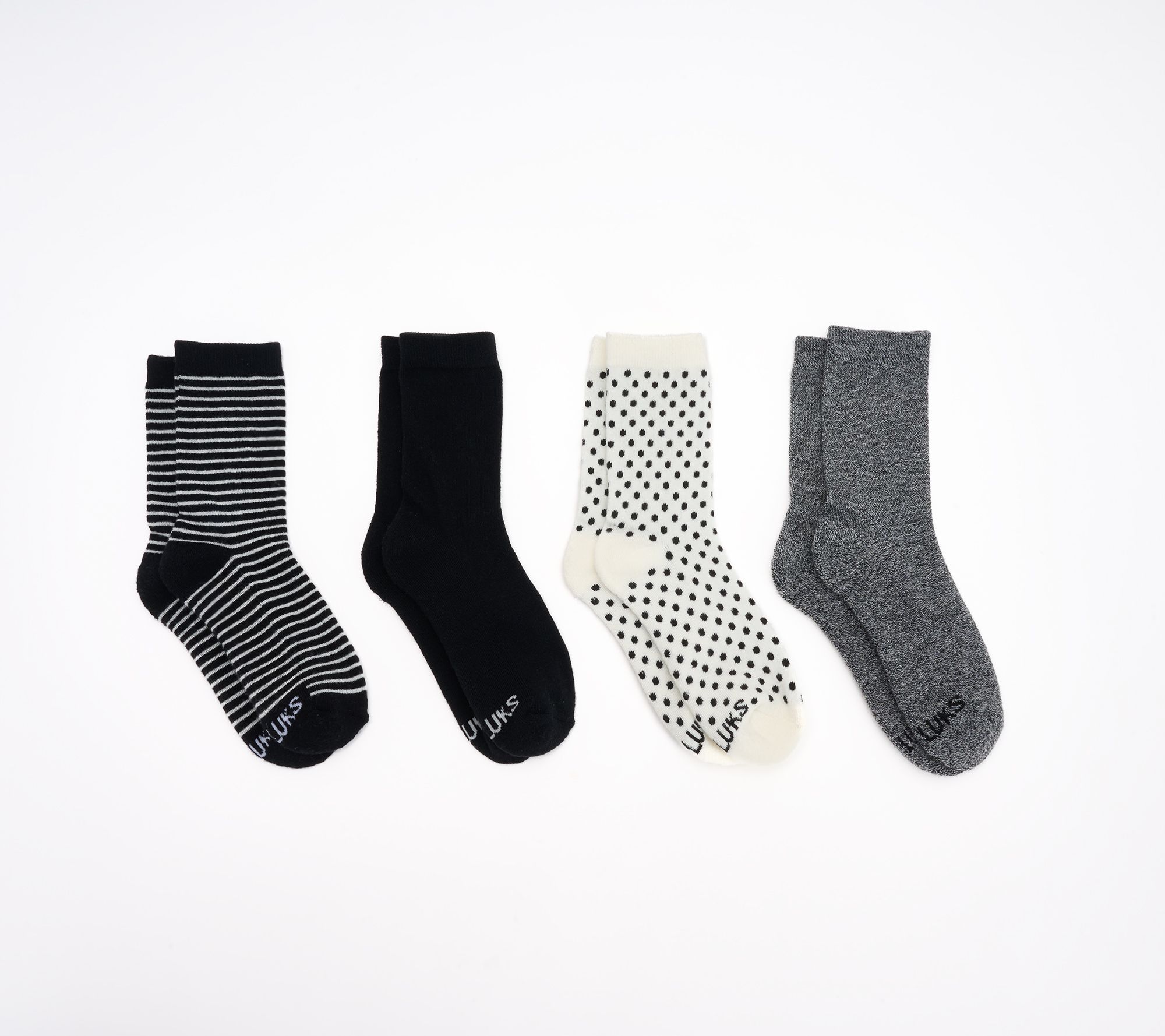 MUK LUKS Set of 4 Dream Step Crew Socks
