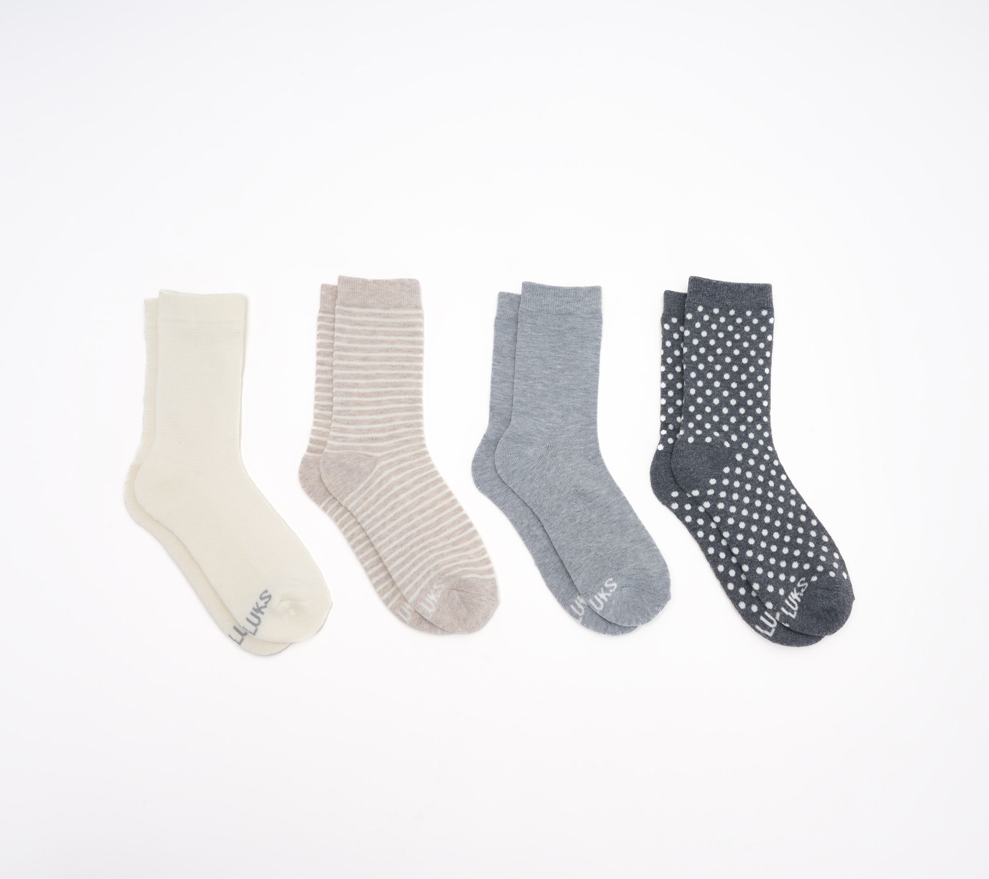 MUK LUKS Set of 4 Dream Step Crew Socks