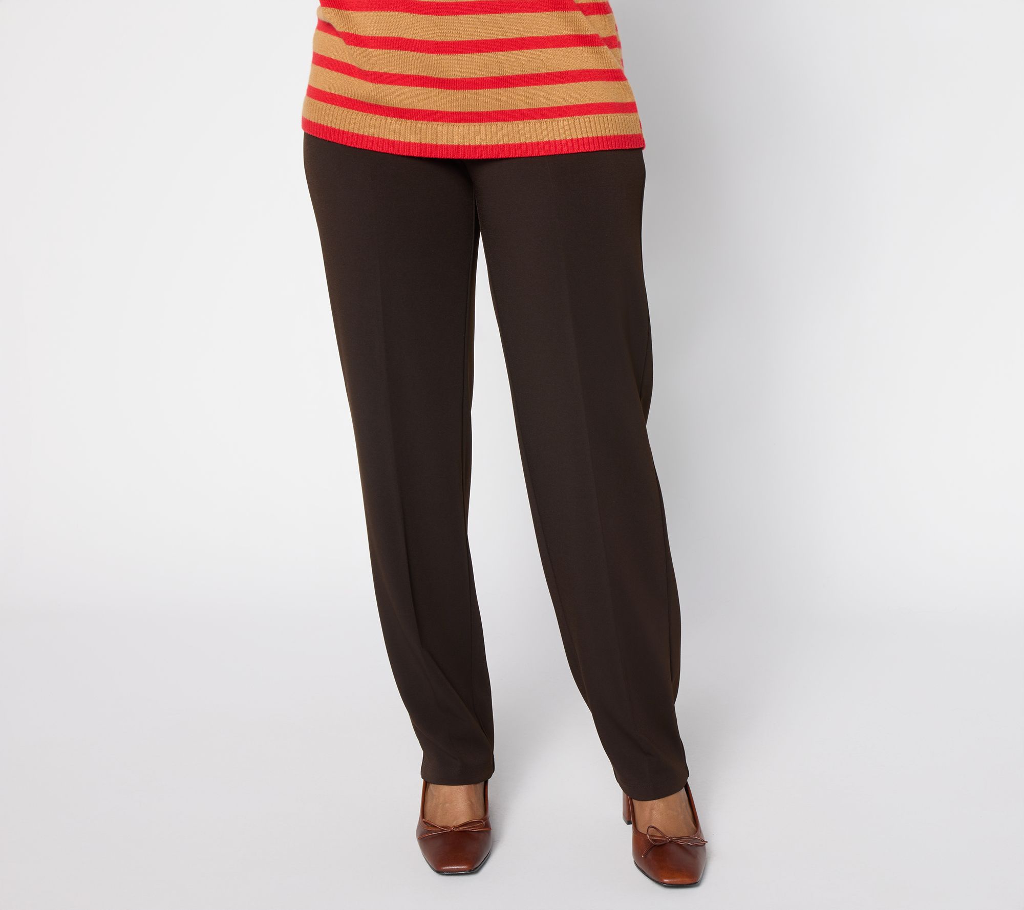 Susan Graver Regular Milano Knit Straight Leg Pull-On Pants