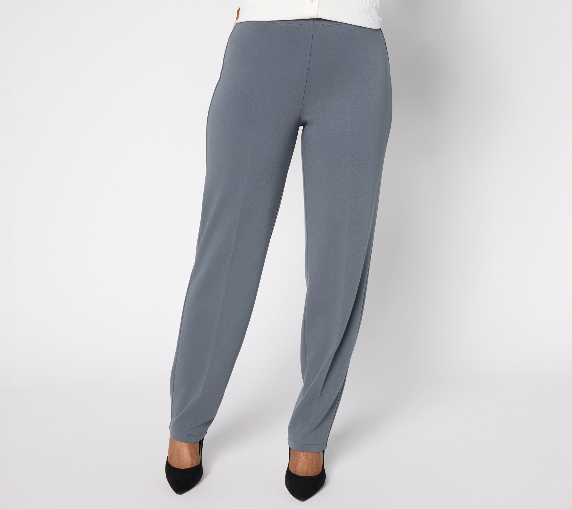 Susan Graver Regular Milano Knit Straight Leg Pull-On Pants