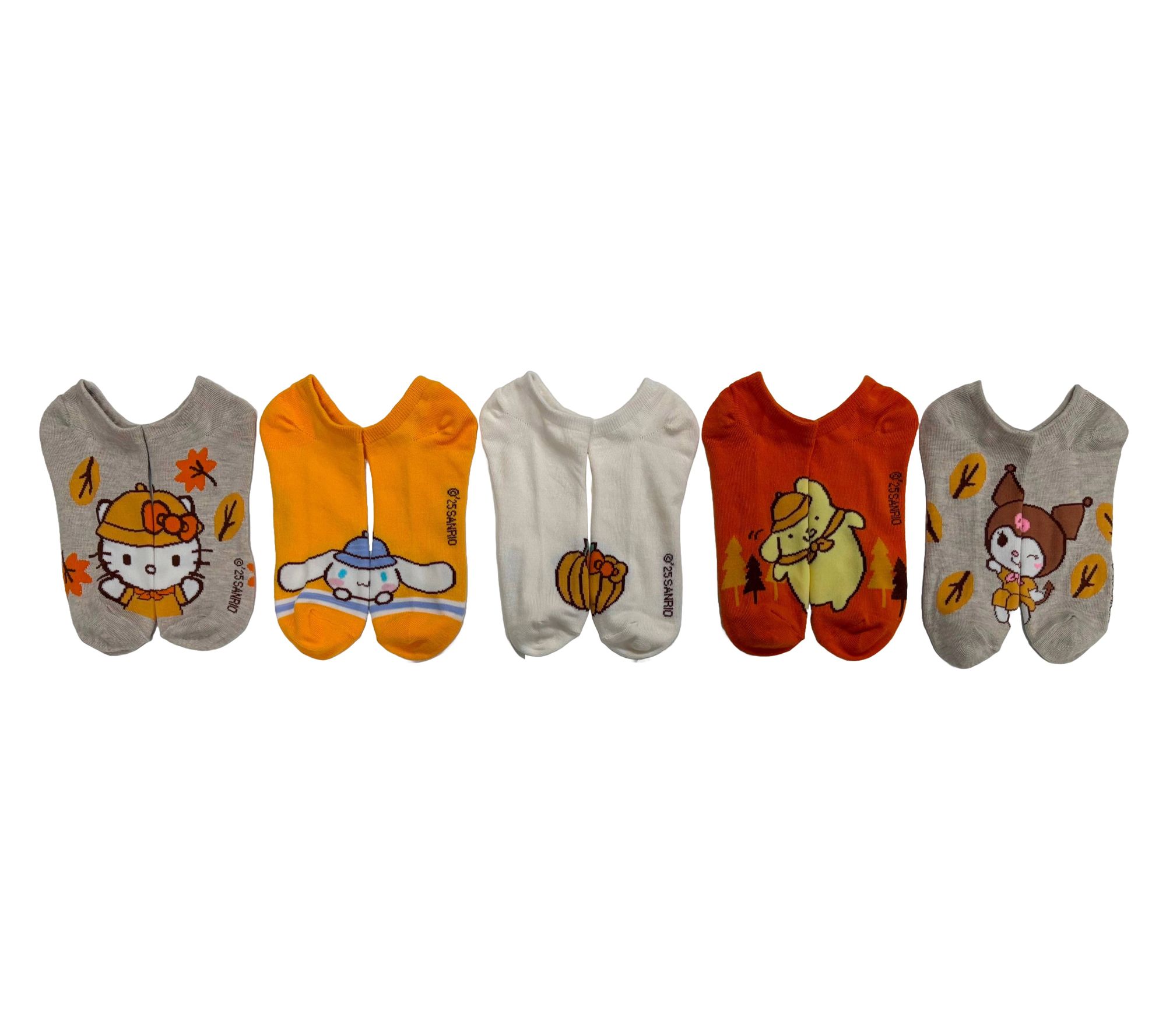 Ladies' Set of 5 Hooray for Harvest! CharacterNo-Show Socks