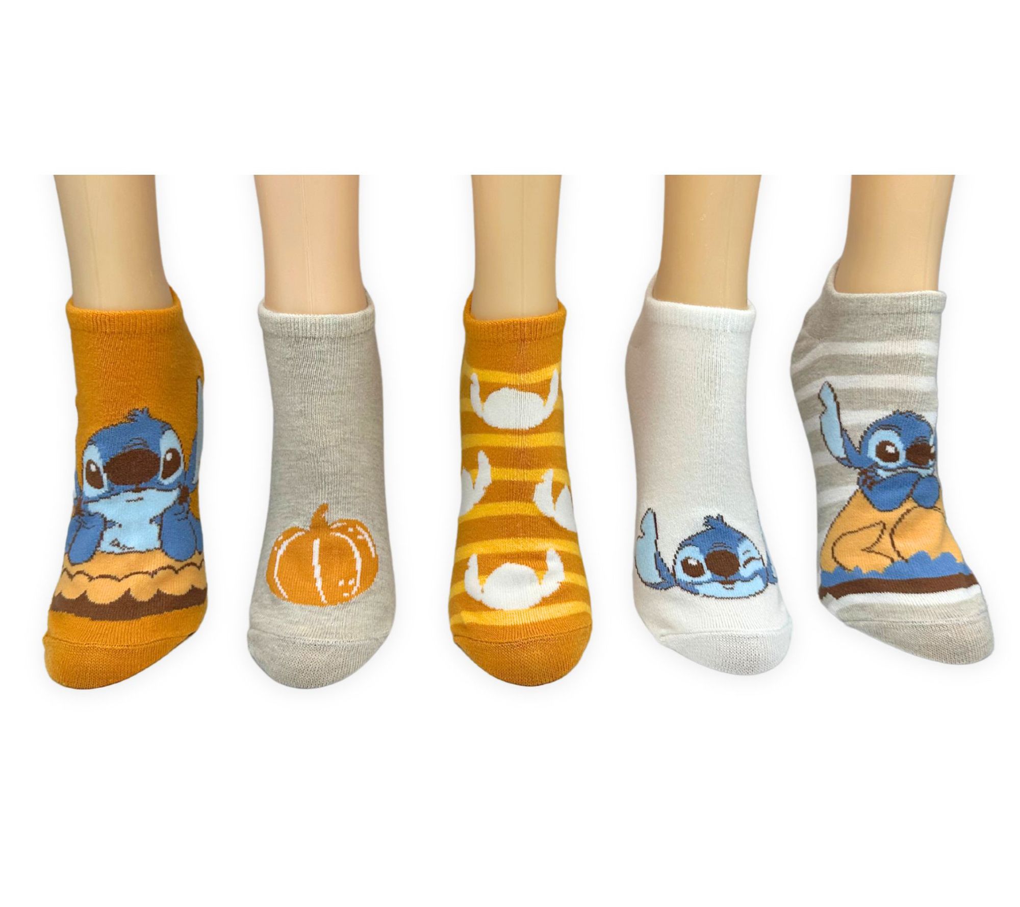 Ladies' Set of 5 Hooray for Harvest! CharacterNo-Show Socks