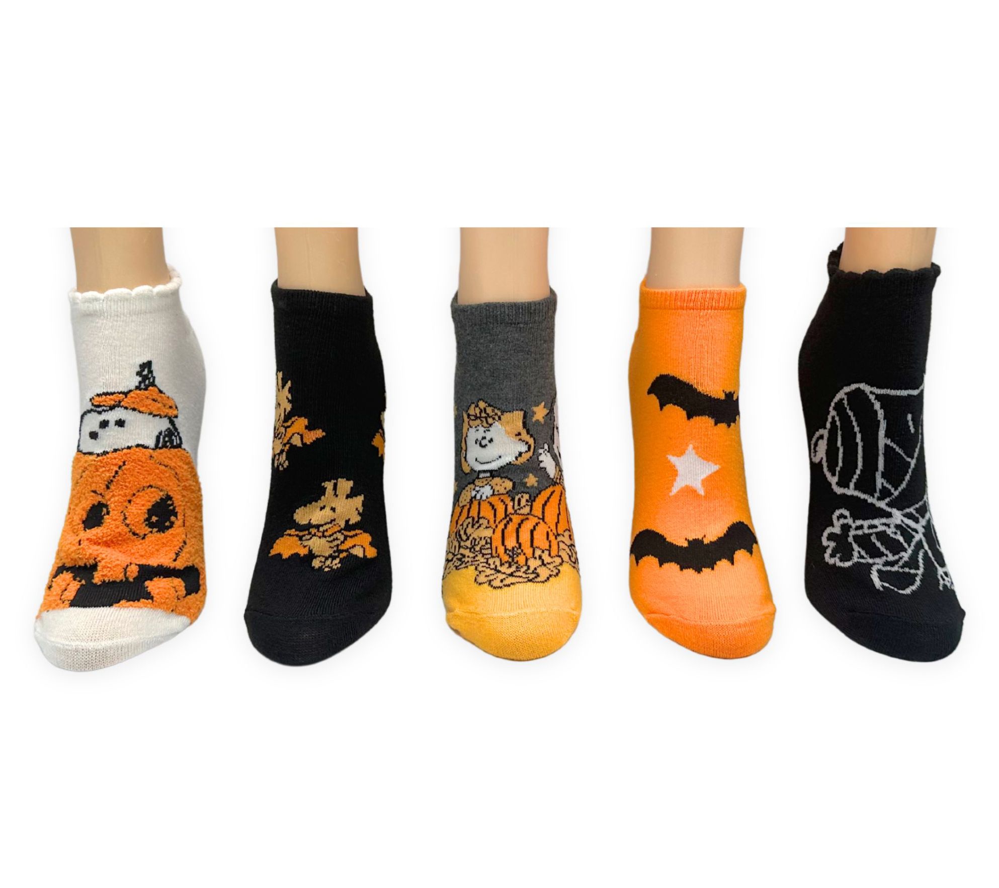 Ladies' Set of 5 Hooray for Harvest! CharacterNo-Show Socks