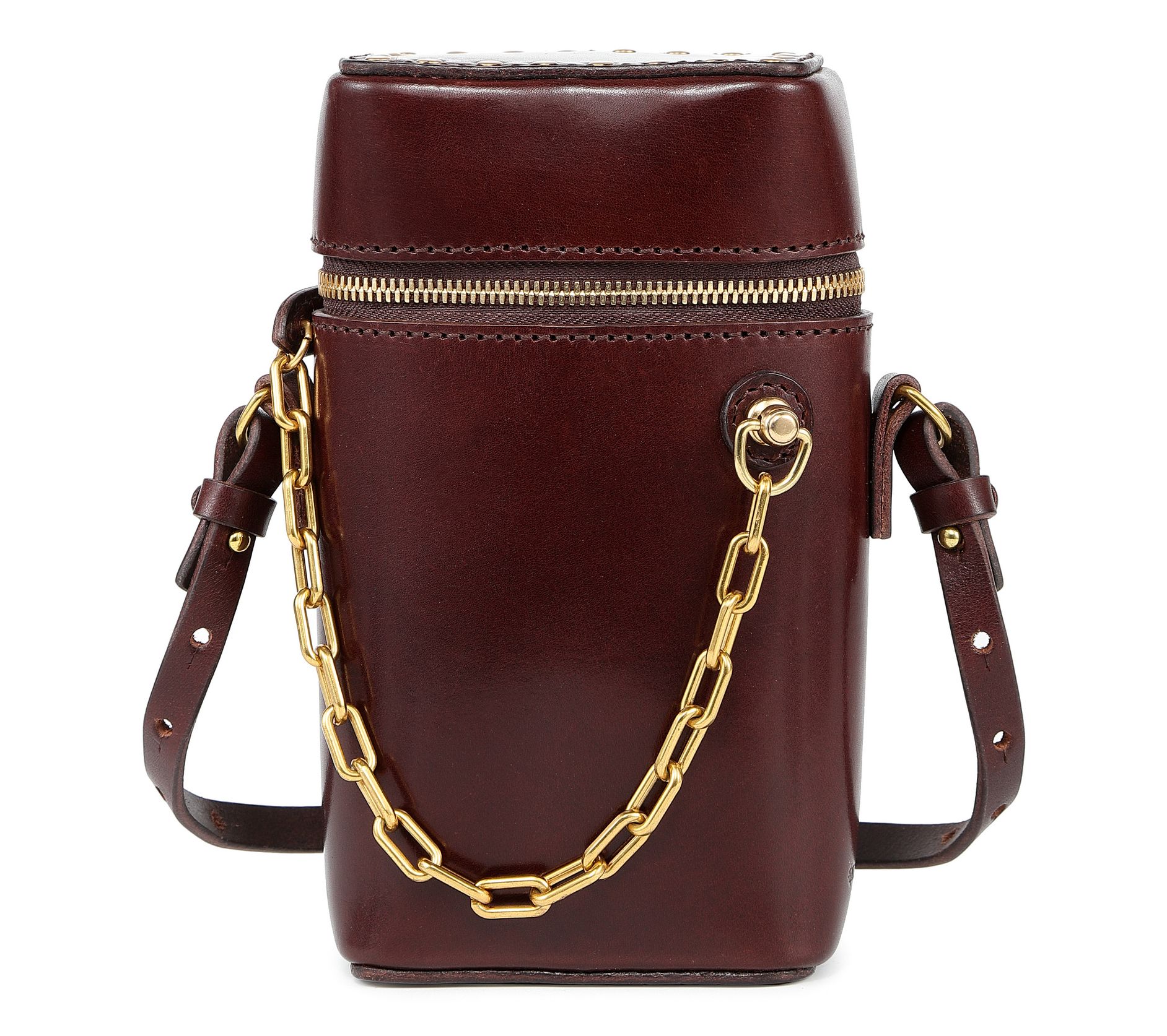 Old Trend Oranda Slim Leather Crossbody with Chain Detail