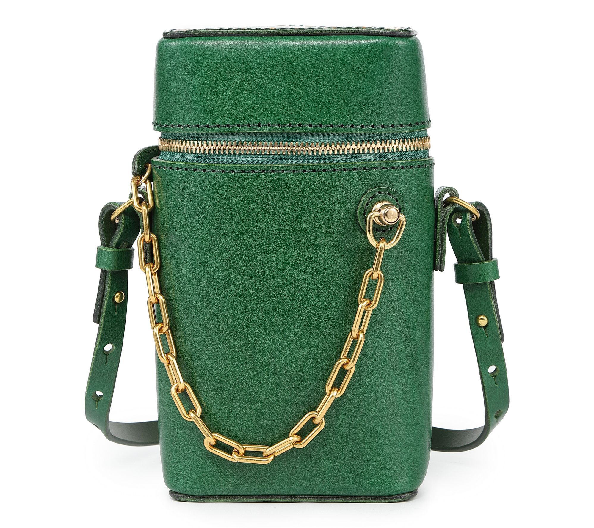 Old Trend Oranda Slim Leather Crossbody with Chain Detail