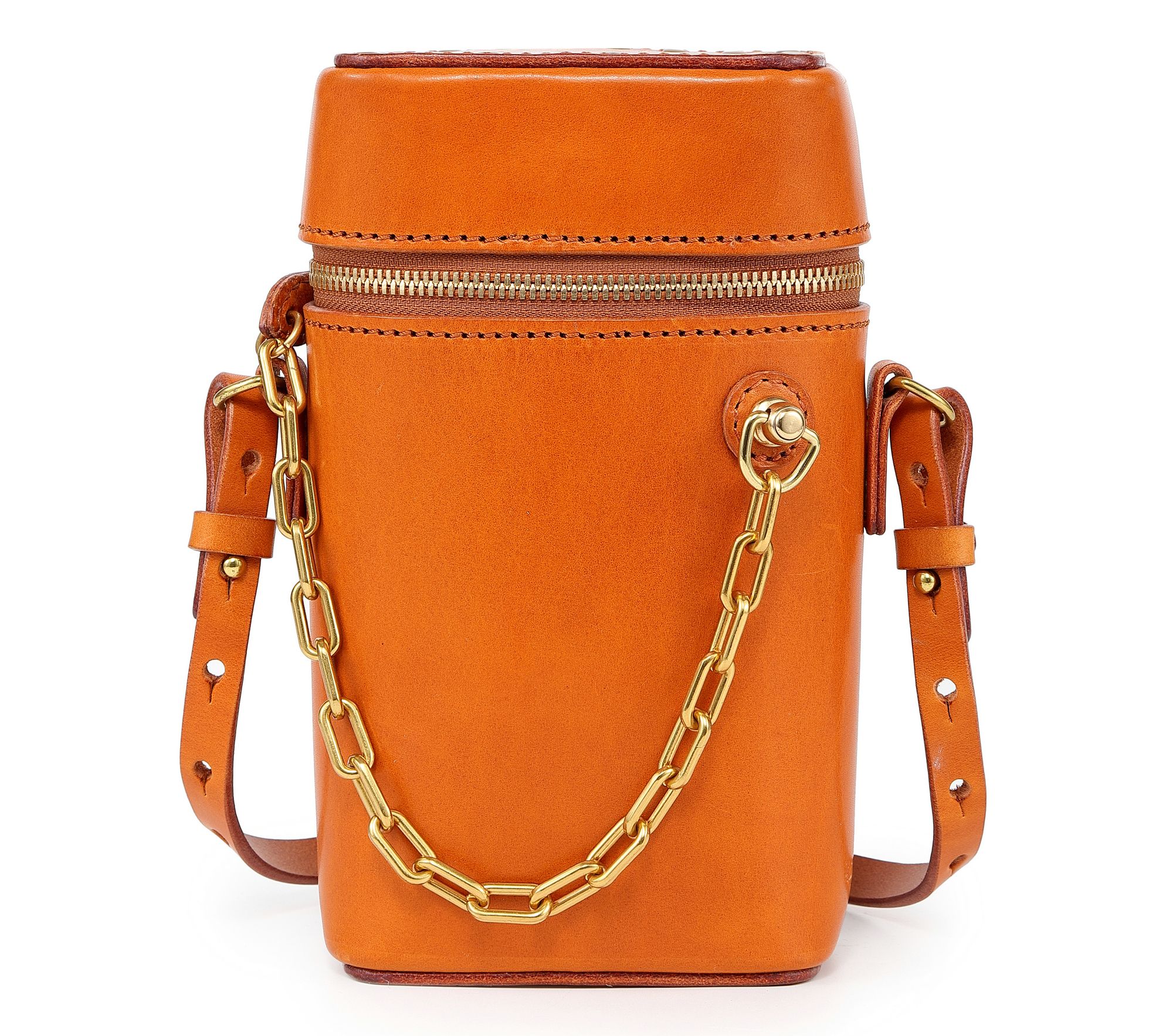 Old Trend Oranda Slim Leather Crossbody with Chain Detail