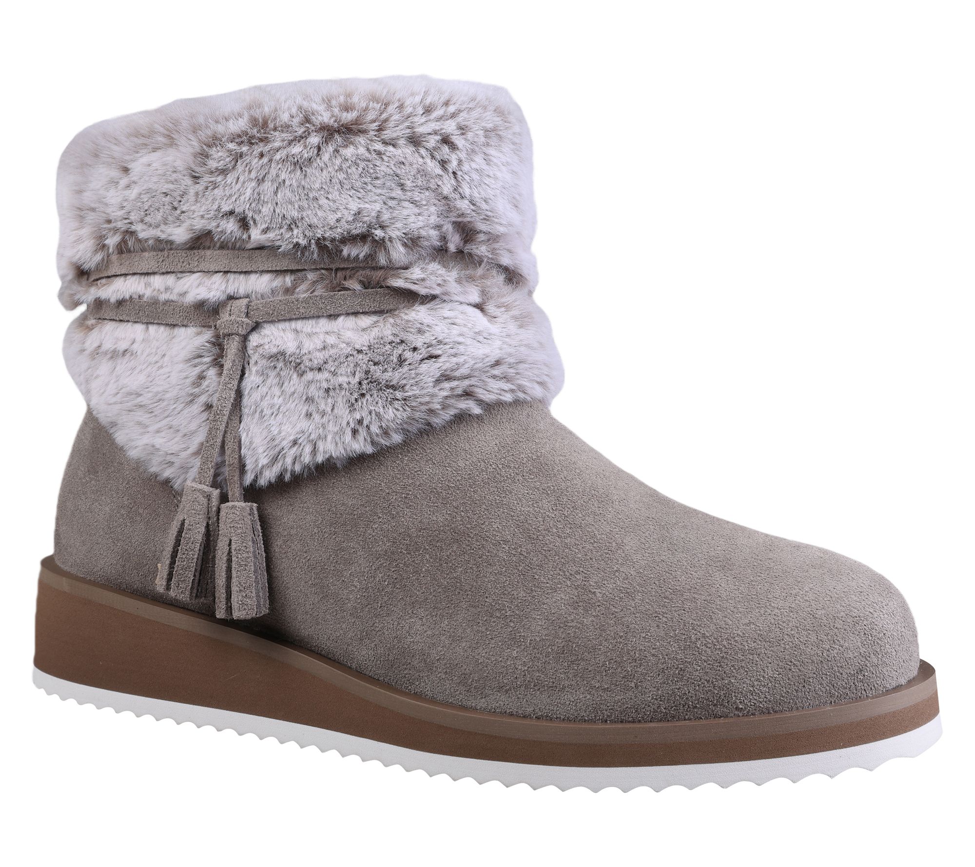 Mykos Suede Boots with Faux Fur Collar - Bailee