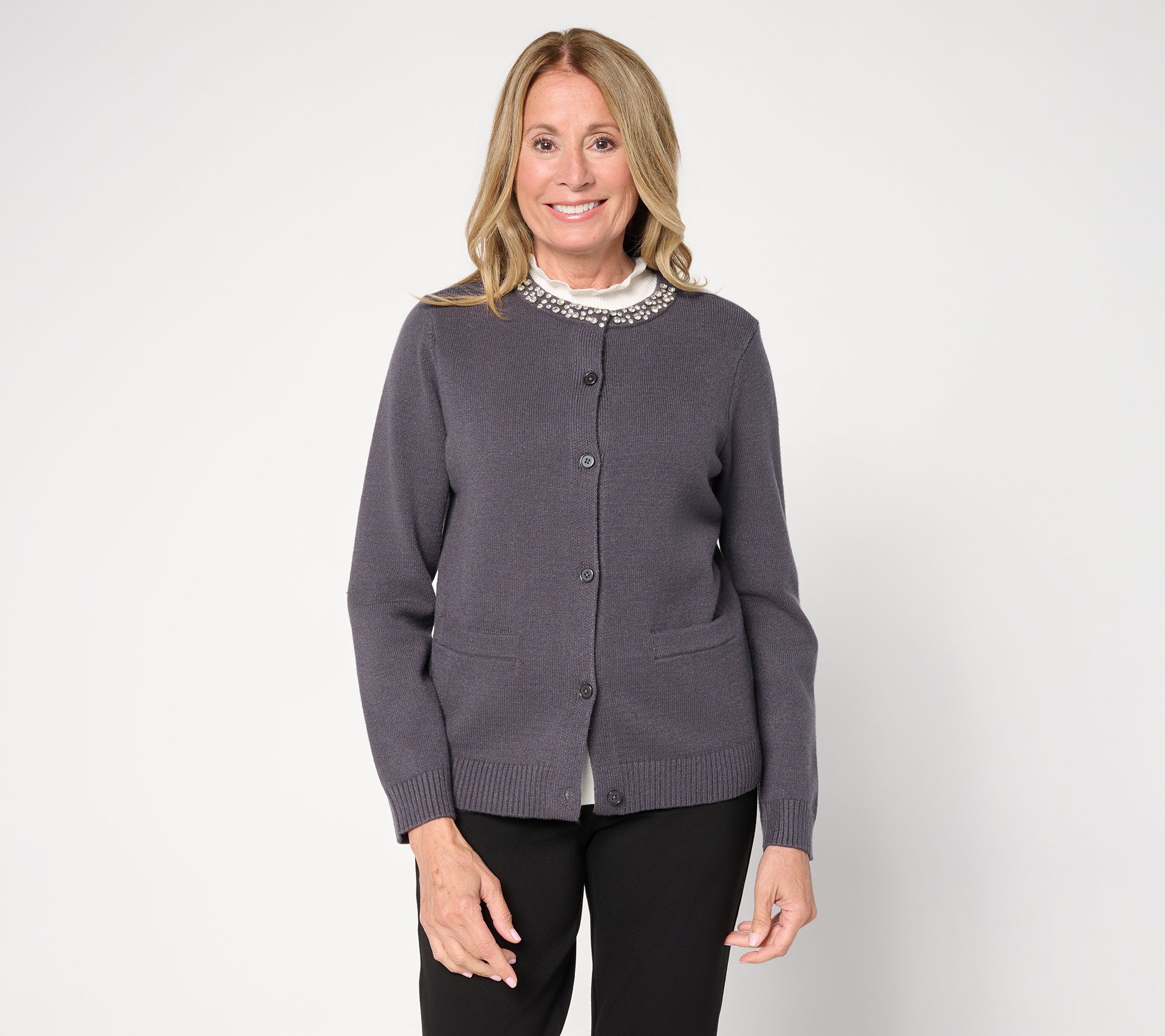Susan Graver Embellished Sweater Lady Jacket