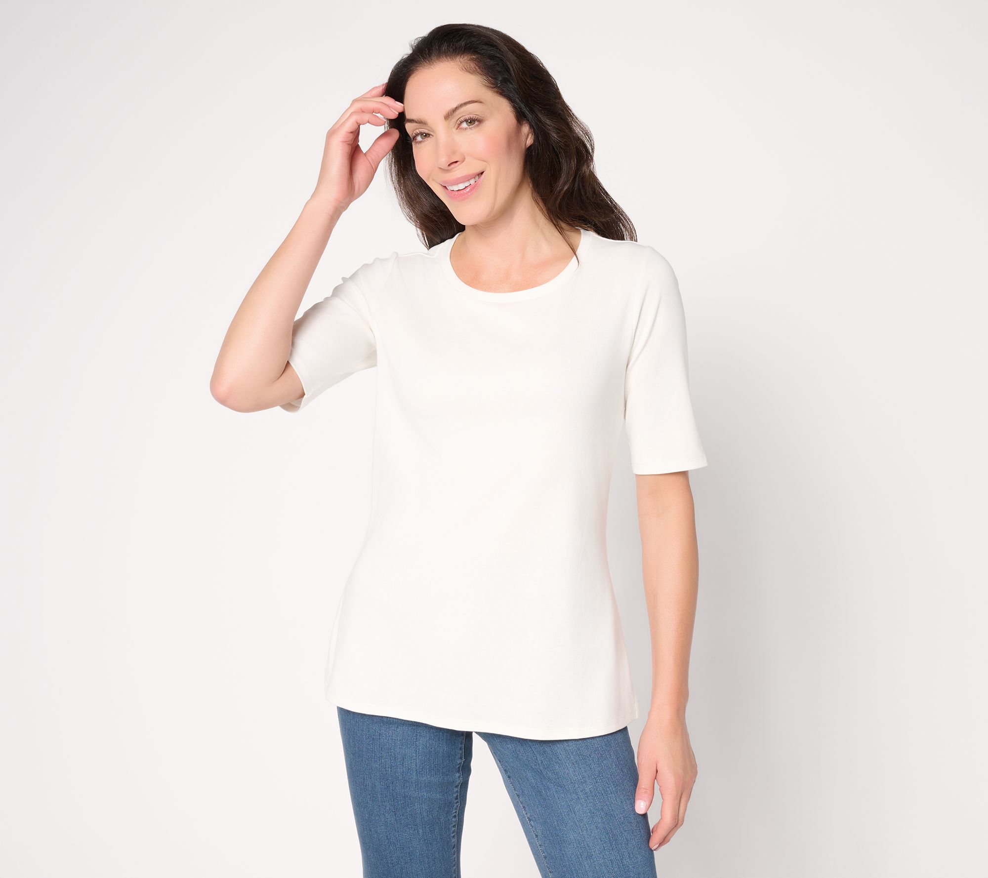 Belle by Kim Gravel TripleLuxe Elbow Sleeve Top