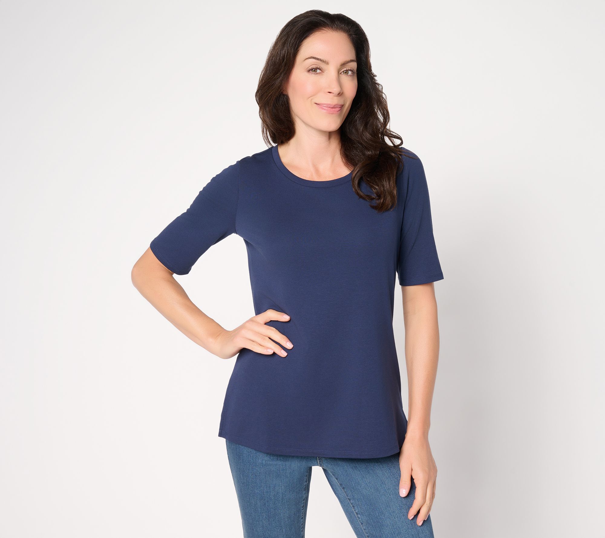 Belle by Kim Gravel TripleLuxe Elbow Sleeve Top